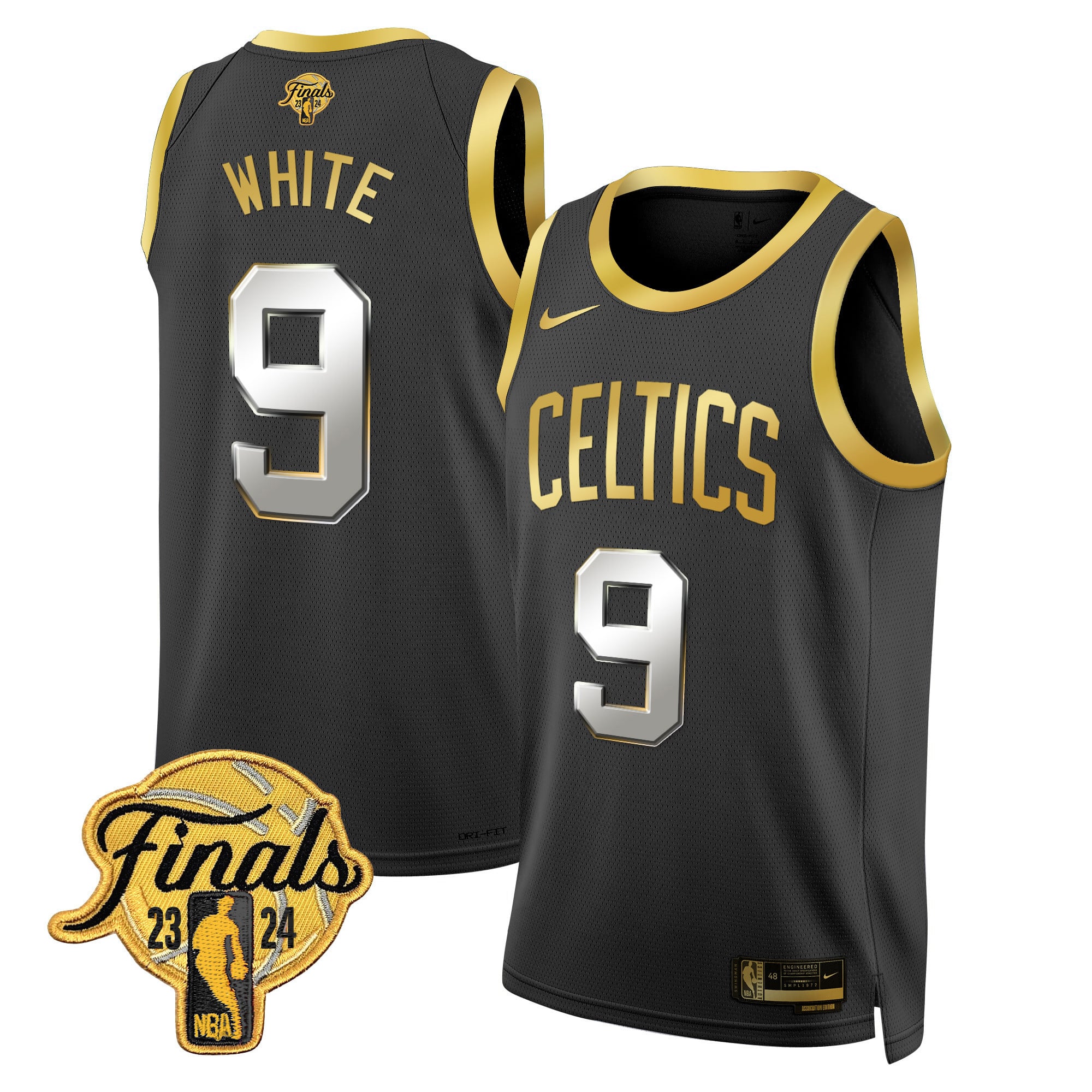 Men's Boston Celtics 2024 Finals Patch Swingman Jersey - All Stitched - Image 9