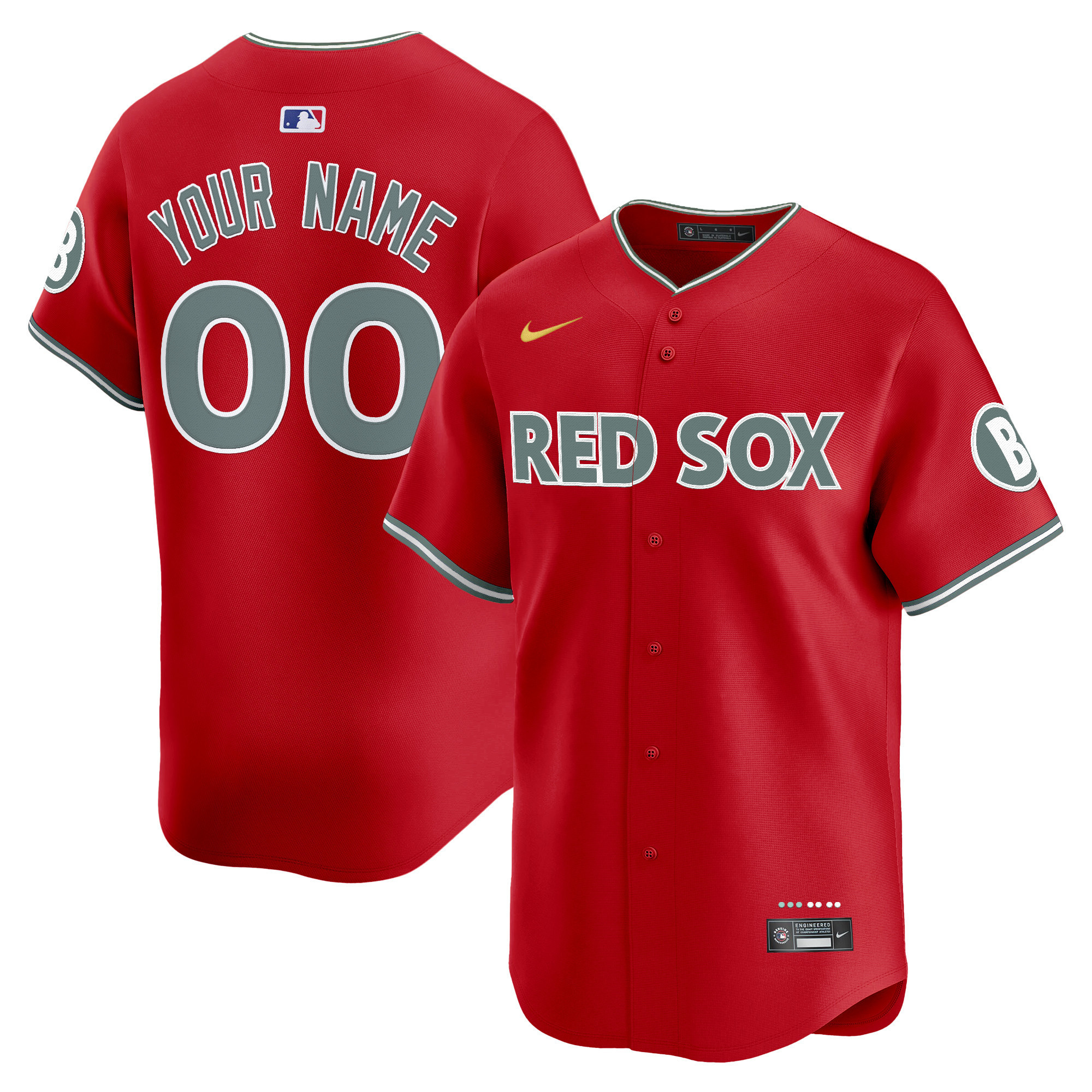 Men's Boston Red Sox 2025 City Connect Vapor Premier Limited Custom Red Jersey - All Stitched