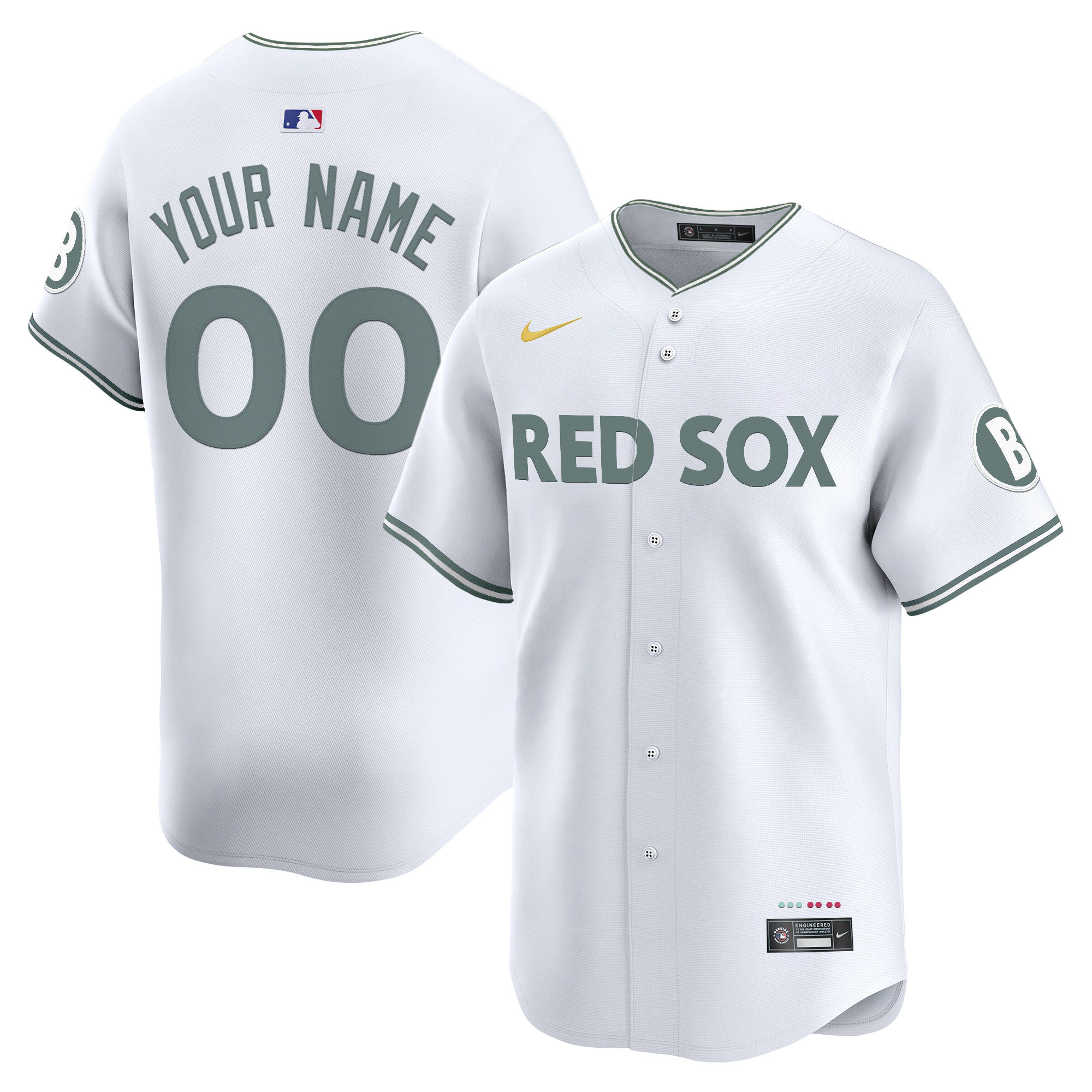 Men's Boston Red Sox 2025 City Connect Vapor Premier Limited Custom White Jersey - All Stitched