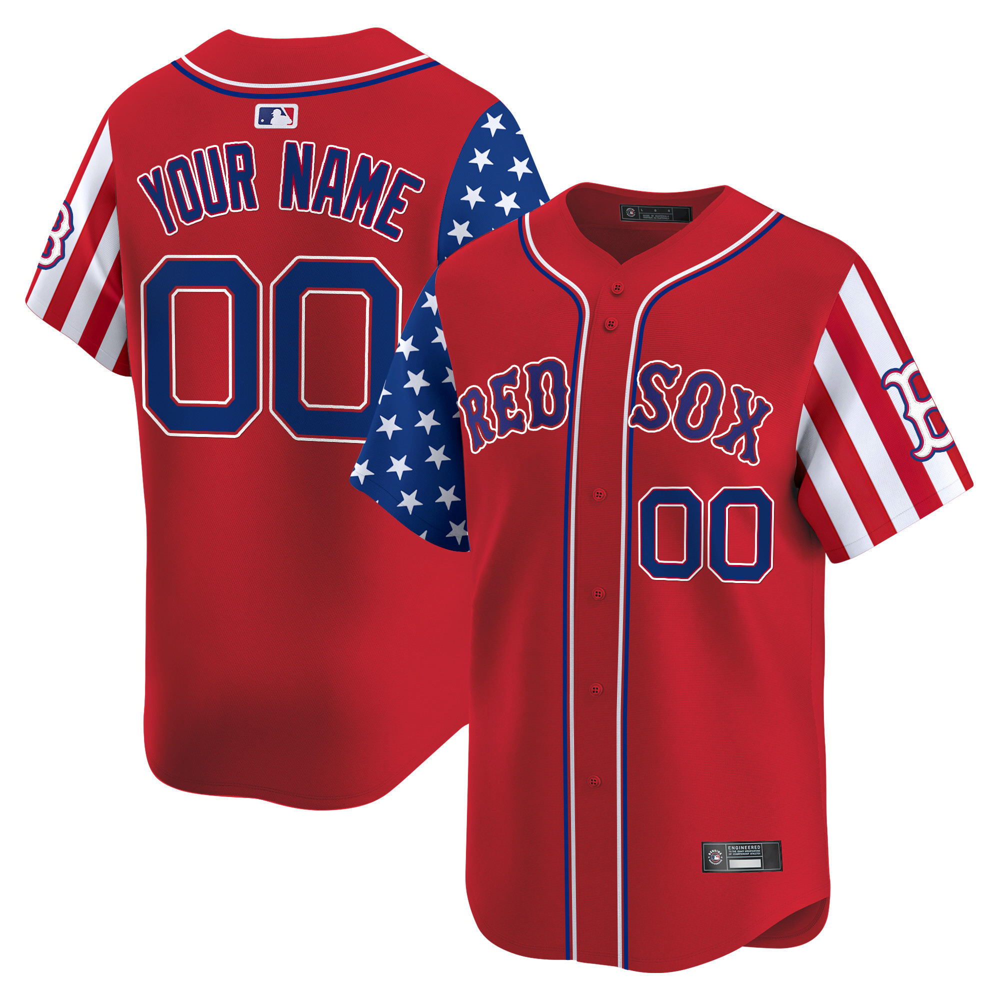 Men's Boston Red Sox 2025 Memorial Day Vapor Premier Limited Custom Red Jersey - All Stitched