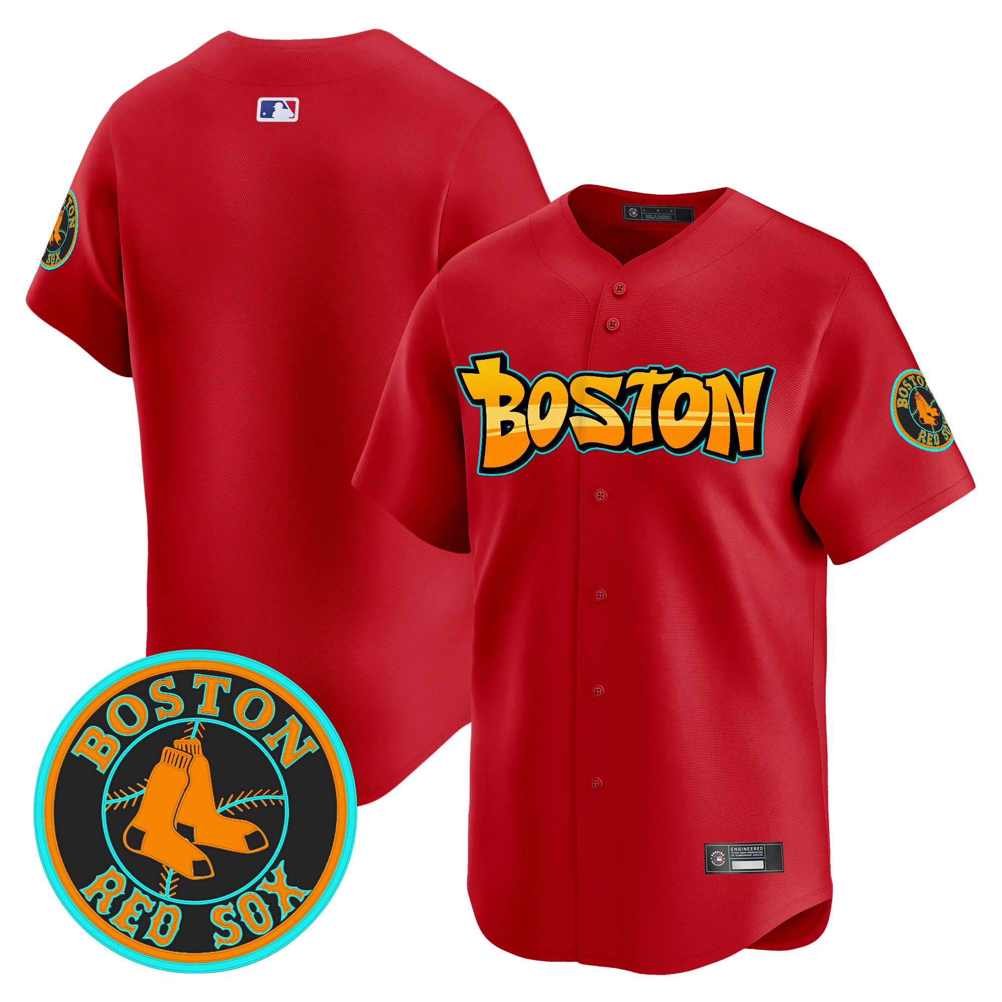Men's Boston Red Sox 'Graffiti Streetstyle Edition' Vapor Premier Limited Red Jersey - All Stitched