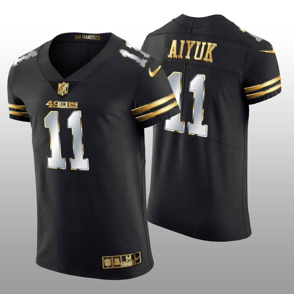 Men's Brandon Aiyuk San Francisco 49ers Special Edition Black Elite Golden Jersey - All Stitched