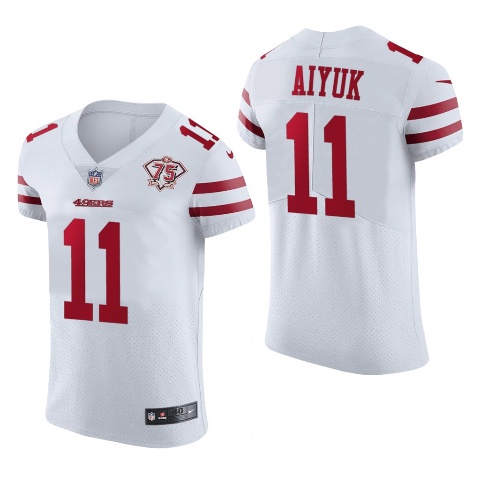 Men's Brandon Aiyuk San Francisco 49ers Special Edition White 75th Anniversary Jersey - All Stitched