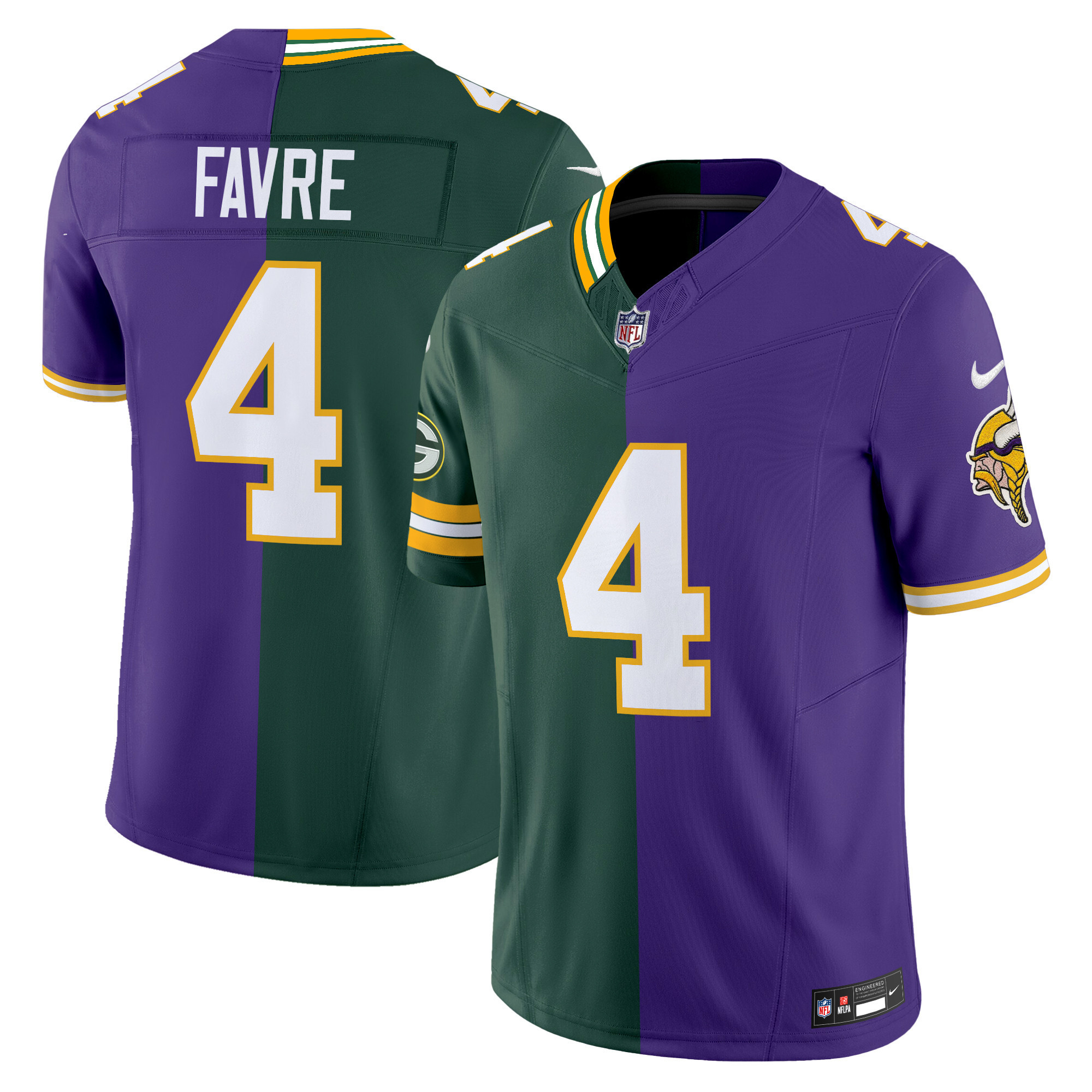 Men's Brett Favre Minnesota Vikings Split Vapor Limited Packers - Vikings Jersey - All Stitched