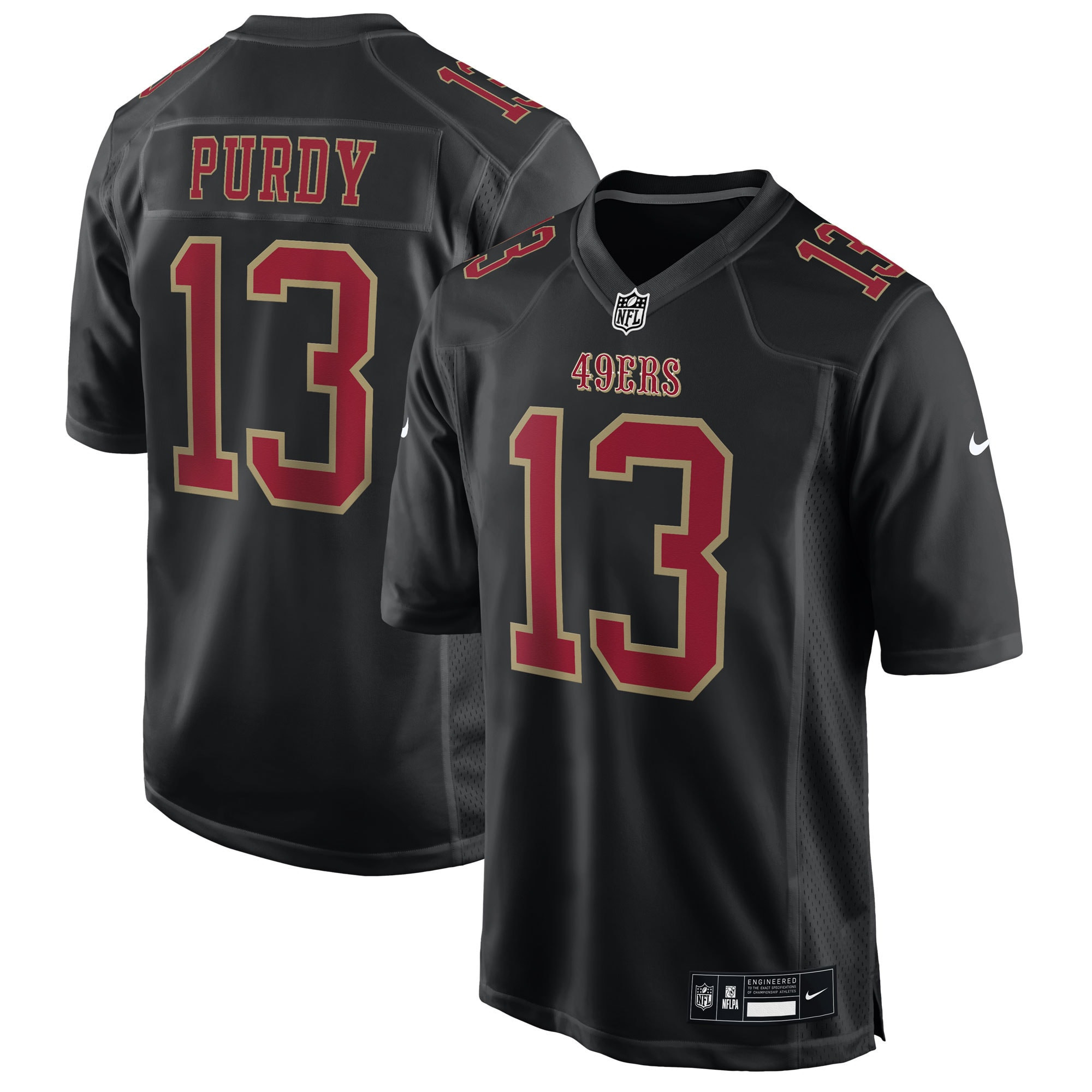 Men's Brock Purdy San Francisco 49ers Game Player Black Jersey - All Stitched