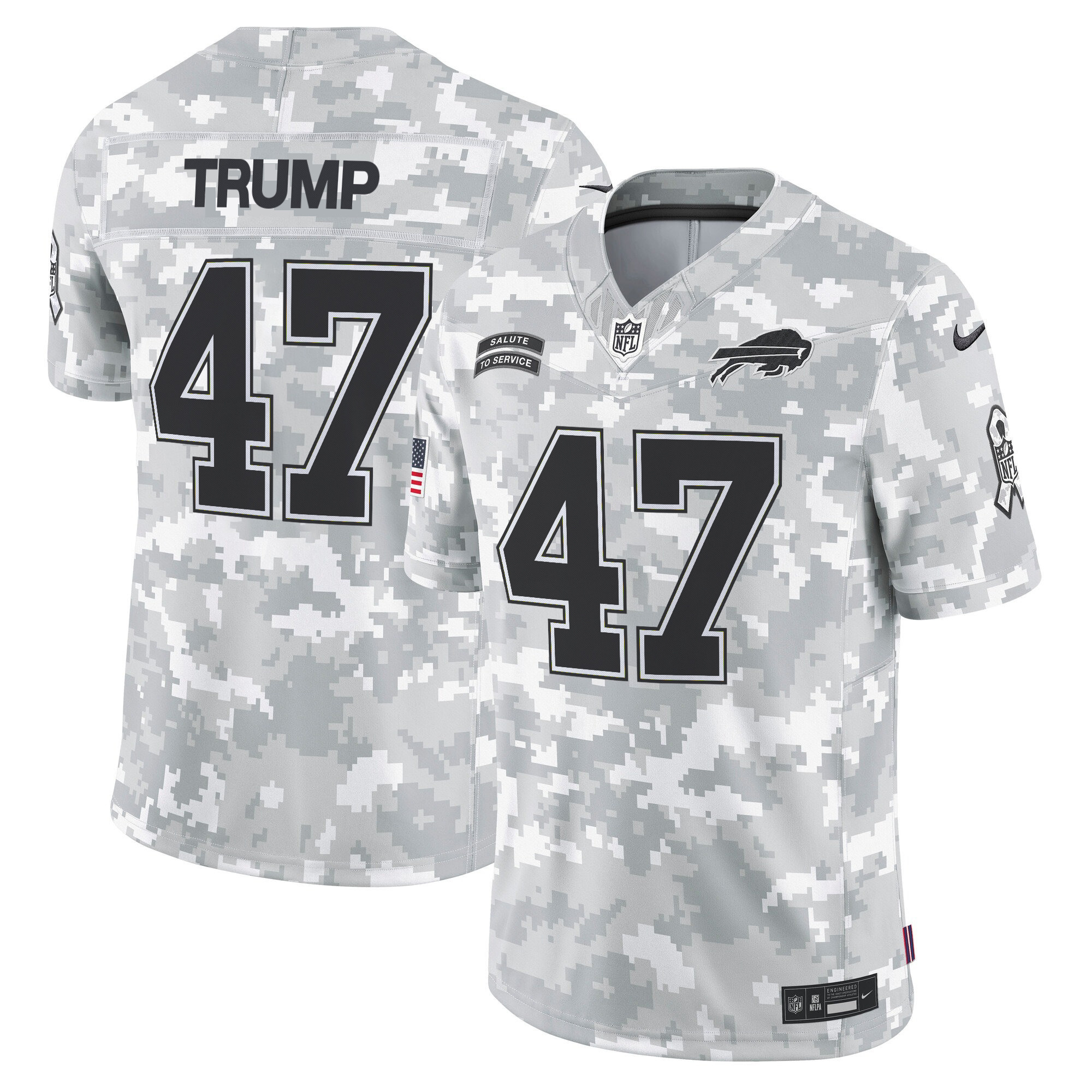 Men's Buffalo Bills 2024 Salute to Service Vapor Limited Donald Trump Jersey - All Stitched