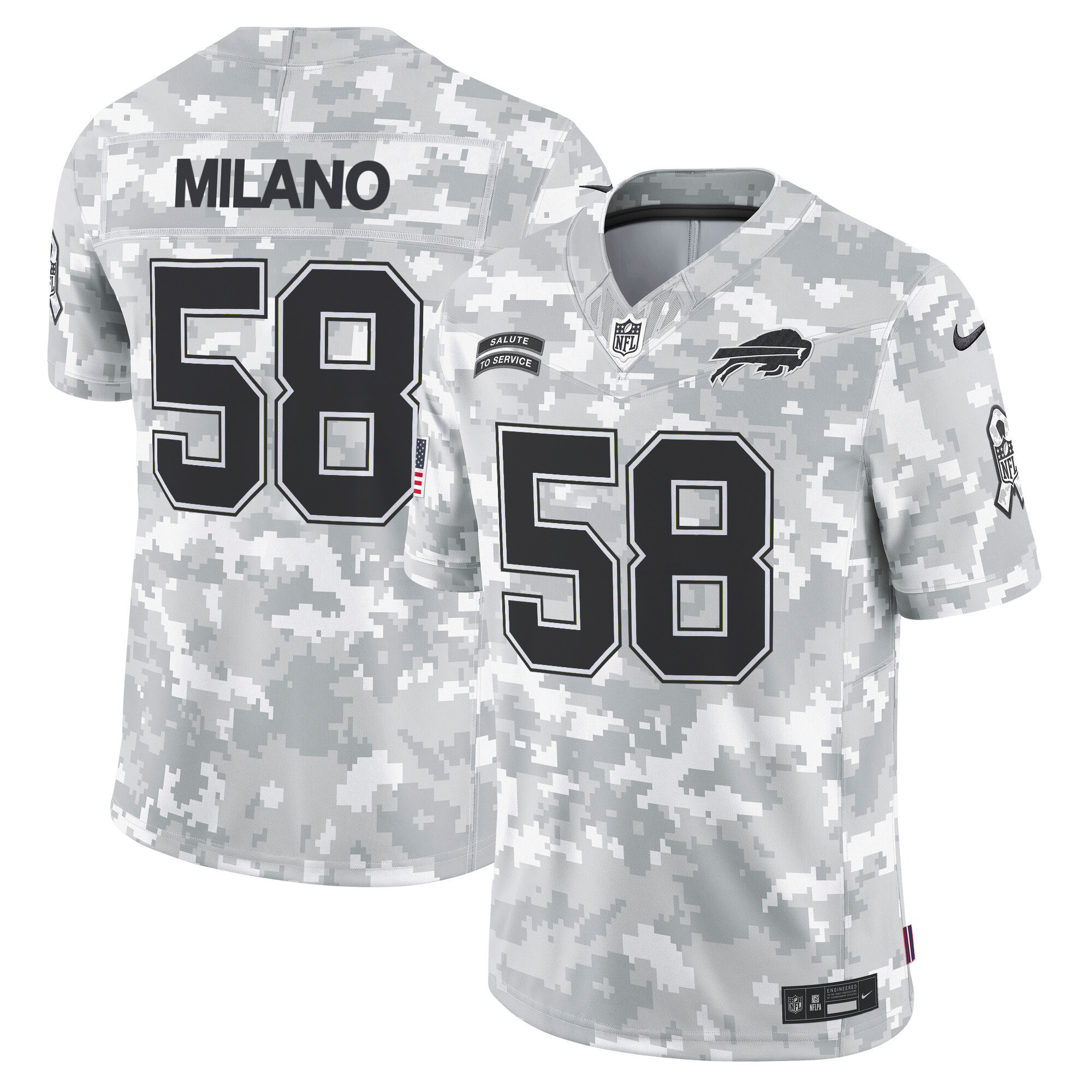 Men's Buffalo Bills 2024 Salute to Service Vapor Limited Matt Milano Jersey - All Stitched