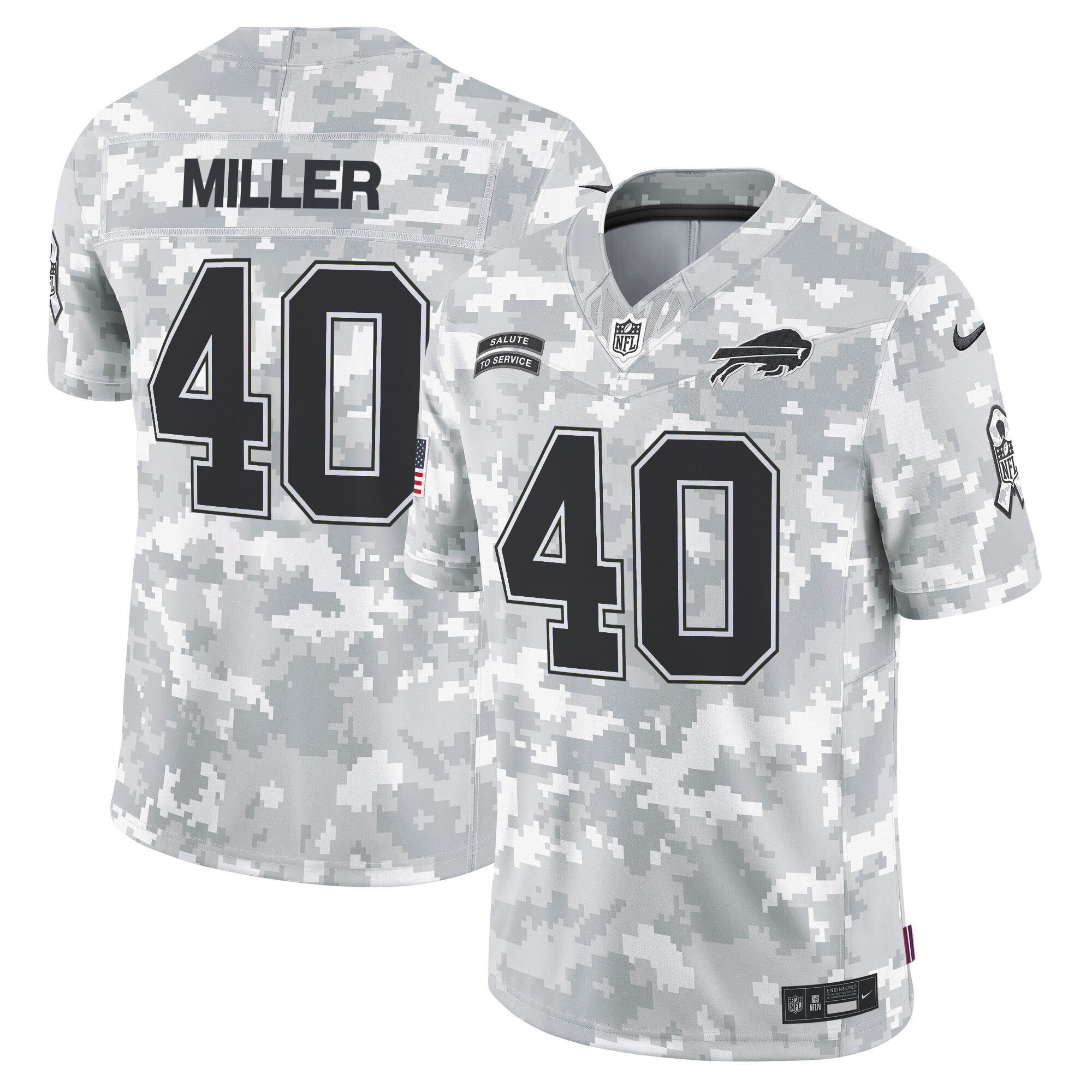 Men's Buffalo Bills 2024 Salute to Service Vapor Limited Von Miller Jersey - All Stitched