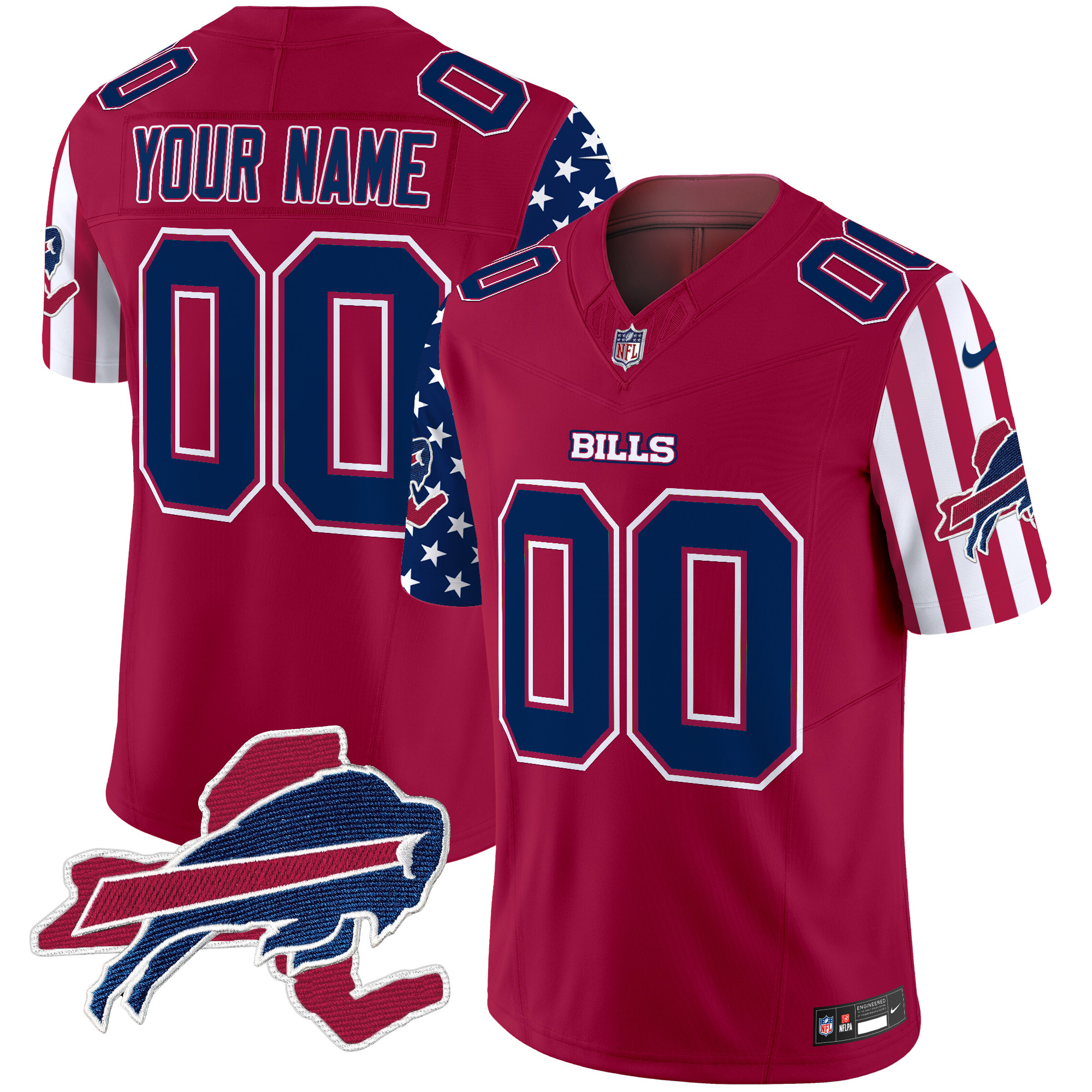 Men's Buffalo Bills American Style Vapor Limited Custom Red Jersey - All Stitched