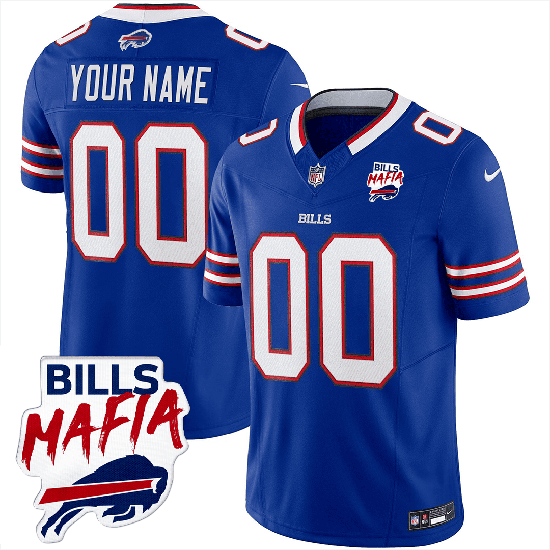 Men's Buffalo Bills Buffalo Bills Mafia Patch Patch Limited Royal Blue Jersey - All Stitched