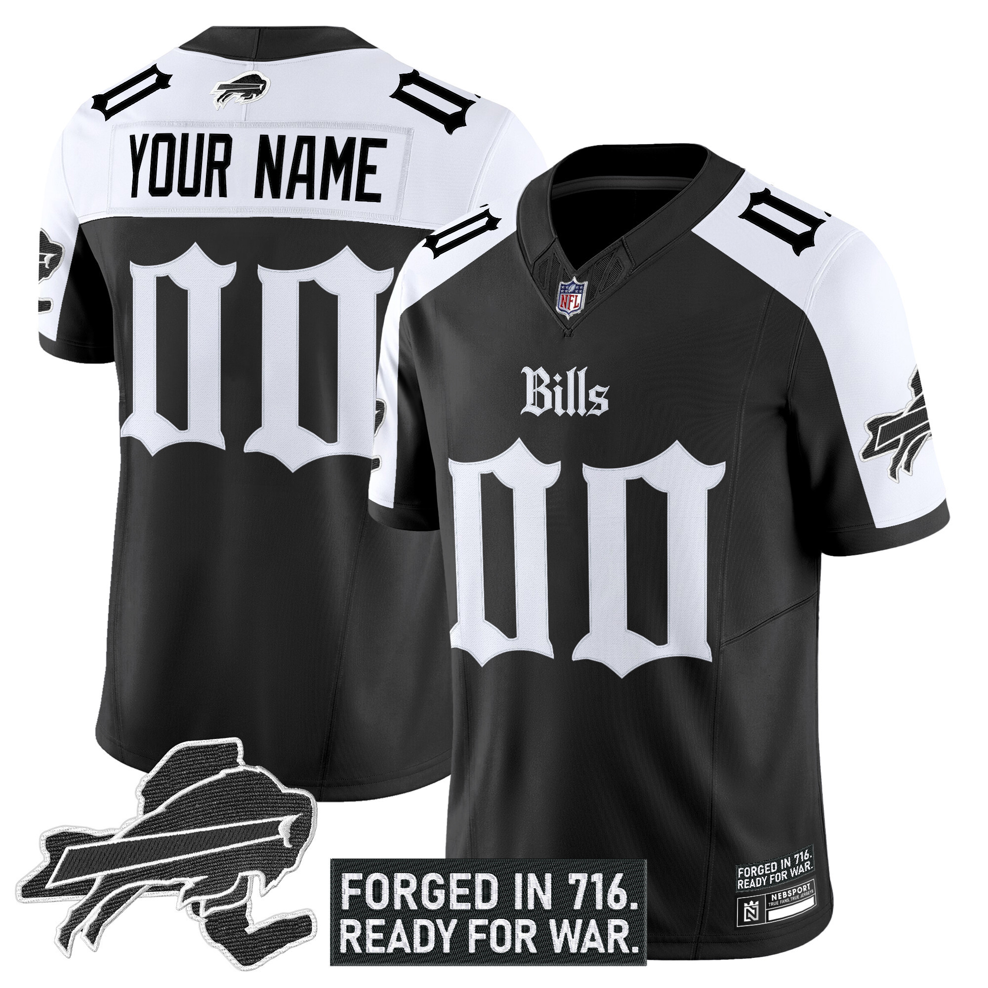 Men's Buffalo Bills 'Gothic Cold Front Edition' Vapor Limited Custom Alternate Jersey - All Stitched
