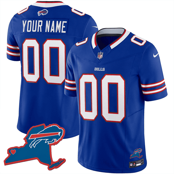 Men's Buffalo Bills New York Patch Vapor Limited Custom Royal Jersey - All Stitched