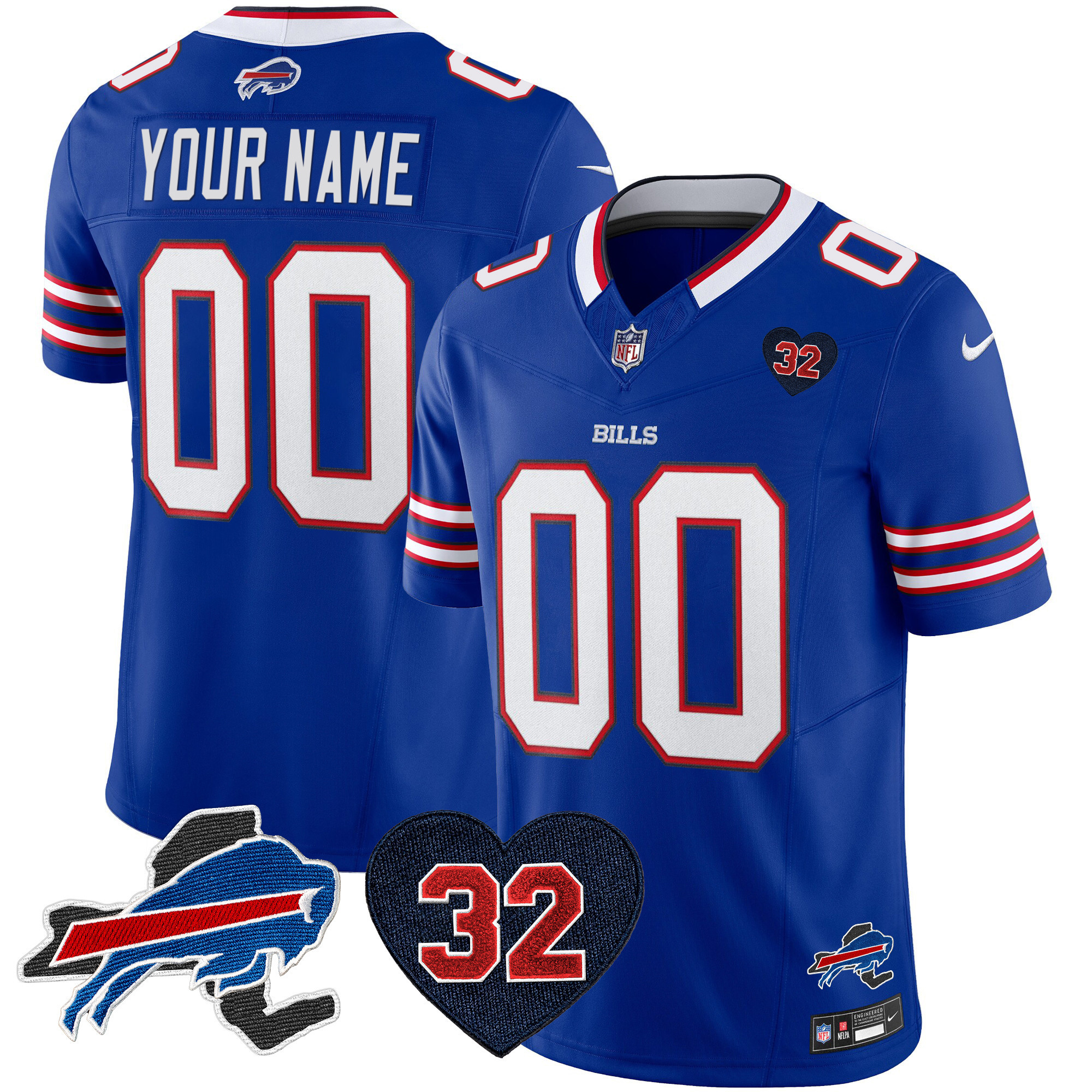 Men's Buffalo Bills O.J. Simpson Patch Gold Vapor Limited Custom Royal Jersey - All Stitched