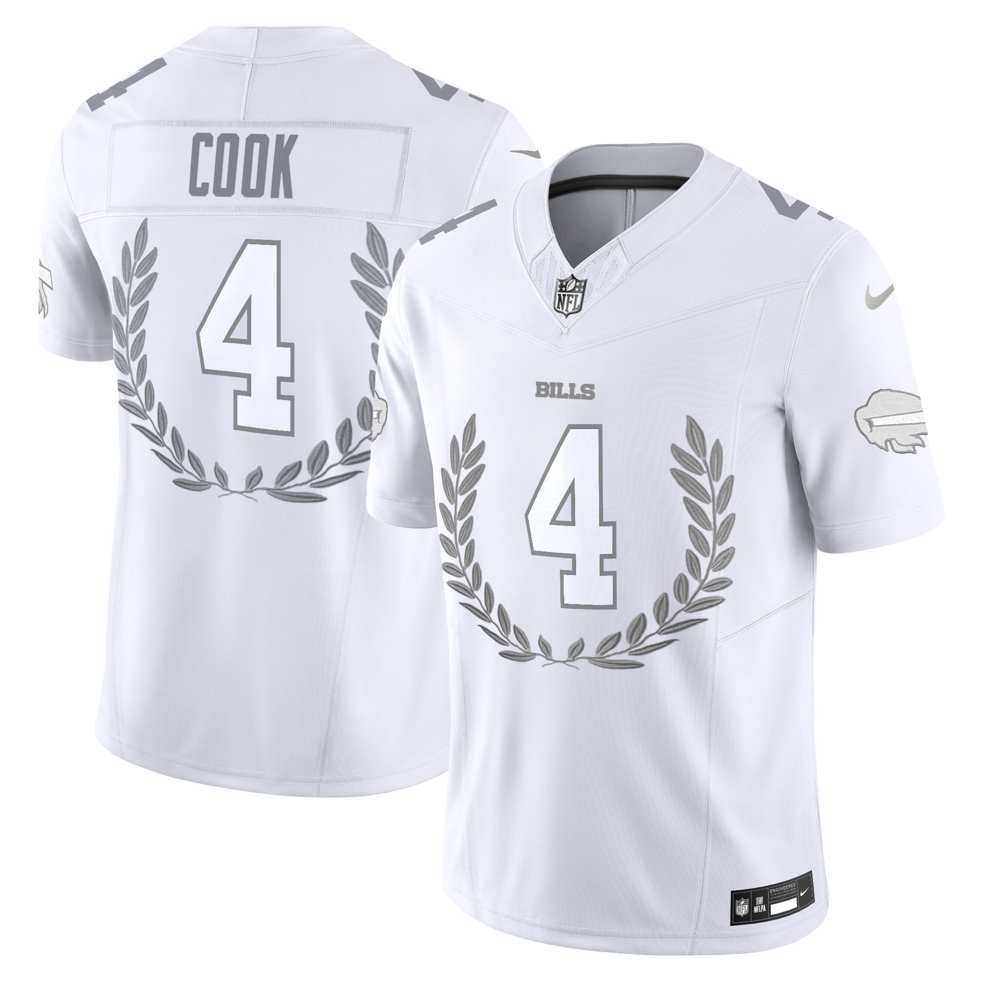 Men's Buffalo Bills Platinum MVP Vapor Limited James Cook Jersey - All Stitched