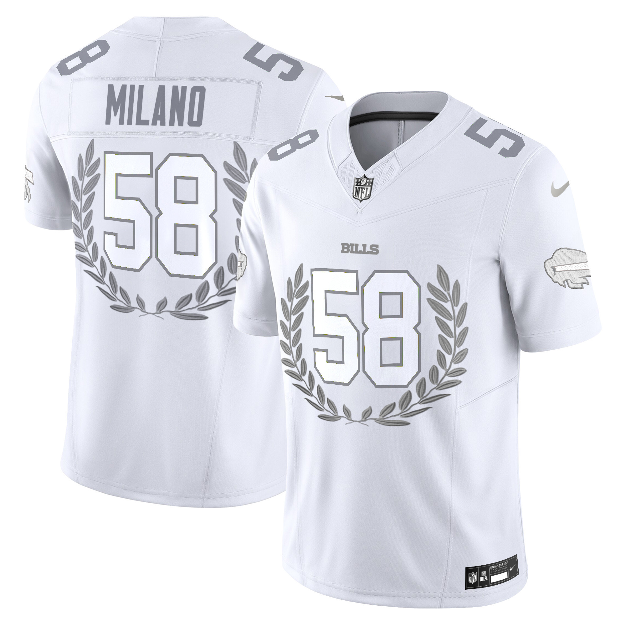 Men's Buffalo Bills Platinum MVP Vapor Limited Matt Milano Jersey - All Stitched
