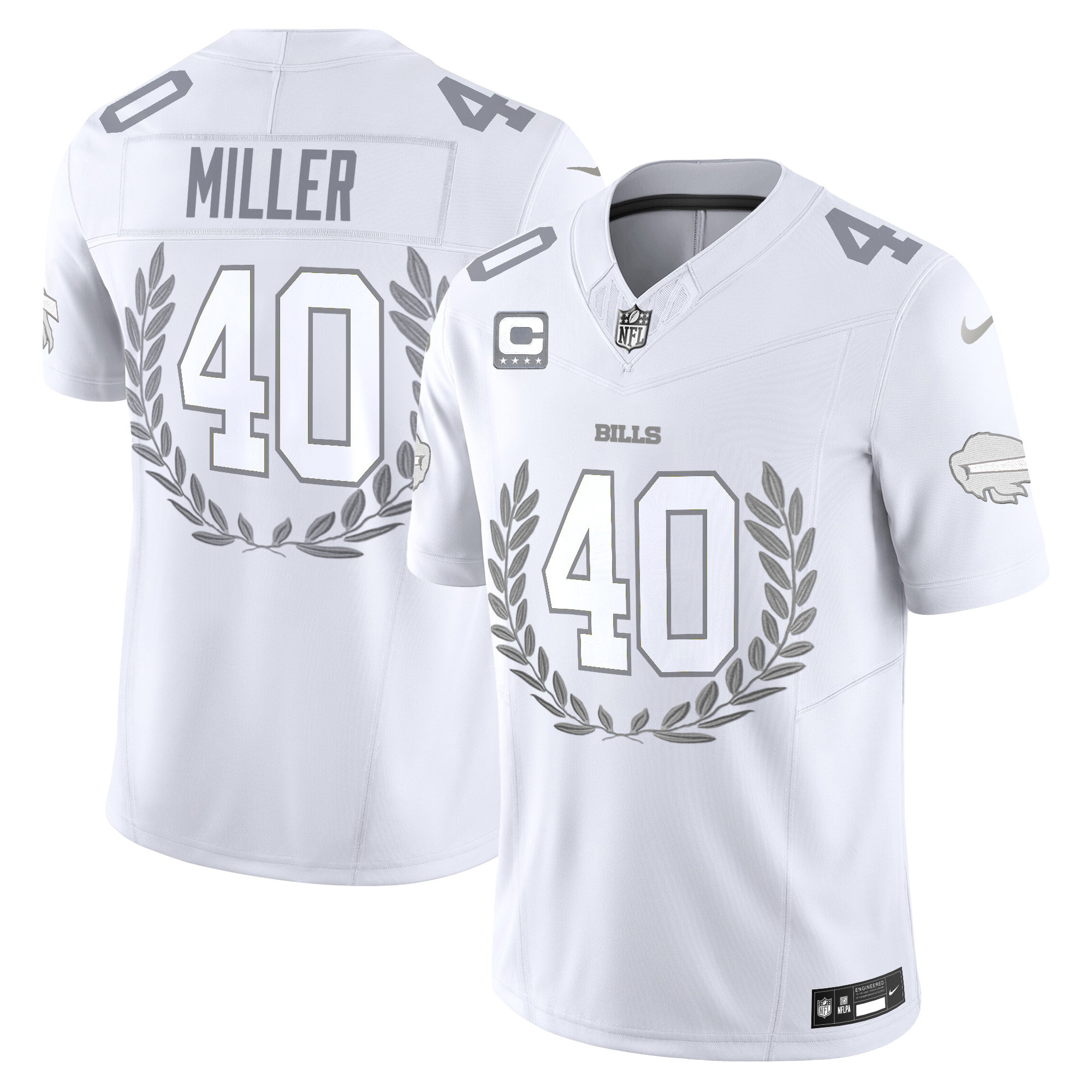 Men's Buffalo Bills Platinum MVP Vapor Limited Von Miller Jersey - All Stitched