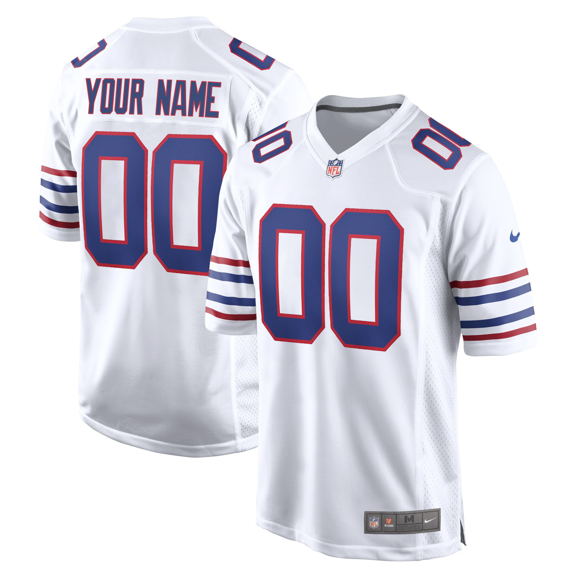Men's Buffalo Bills Road Game Custom S Jersey - All Stitched