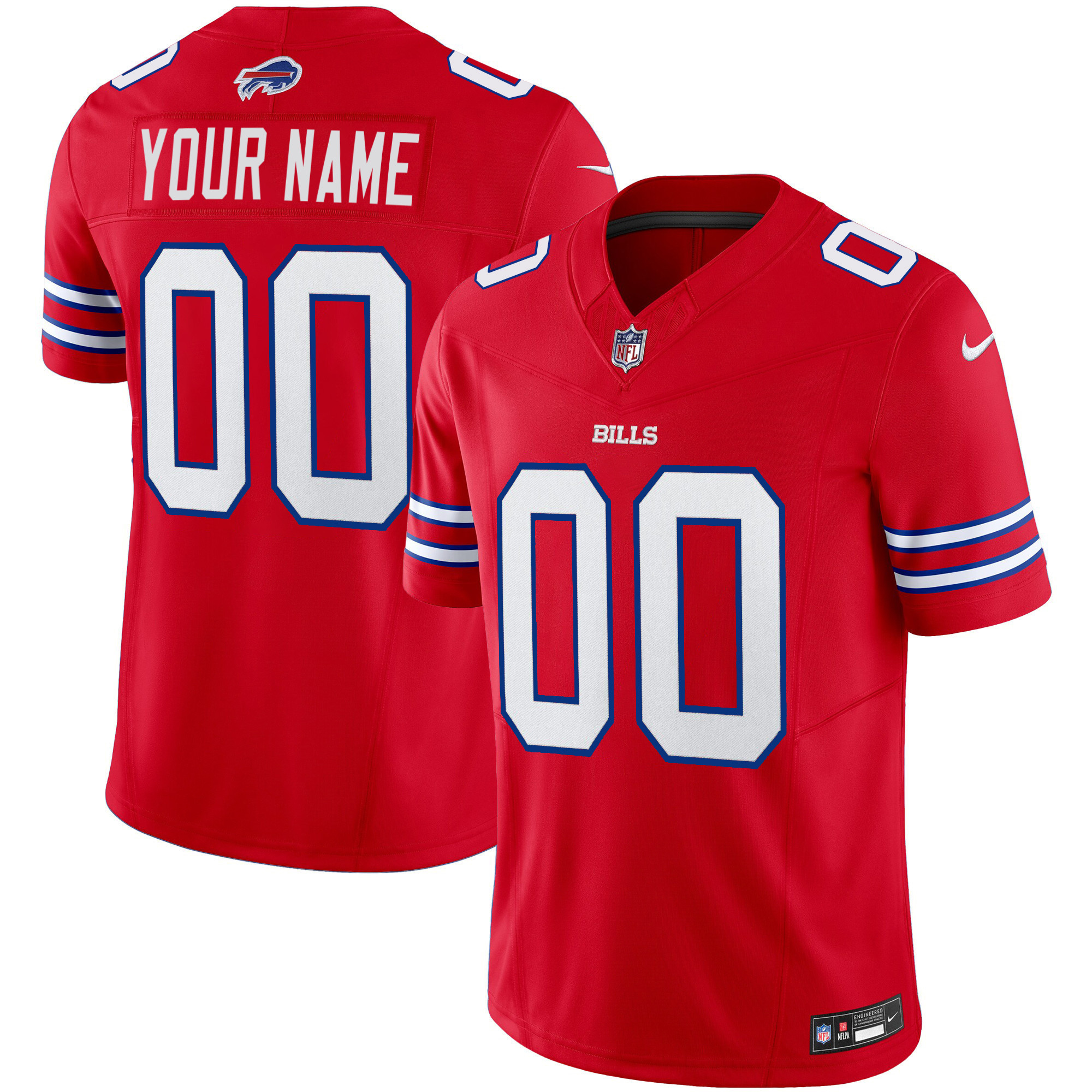 Men's Buffalo Bills Vapor Limited Custom Red Jersey - All Stitched