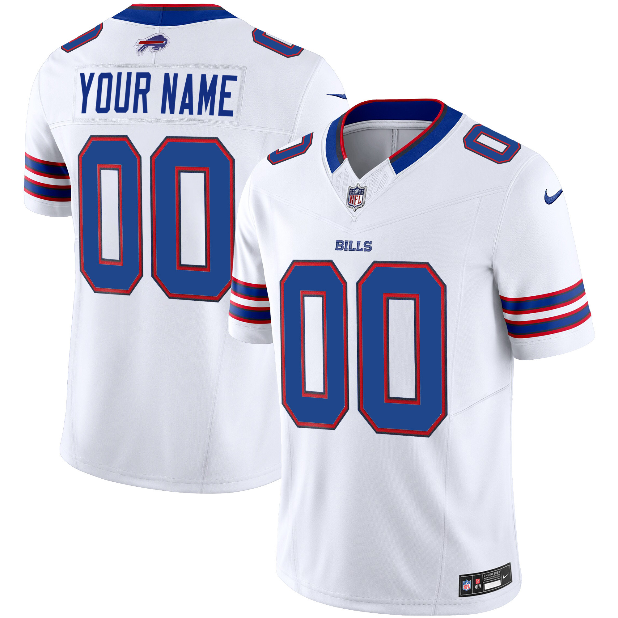 Men's Buffalo Bills Vapor Limited Custom White Jersey - All Stitched