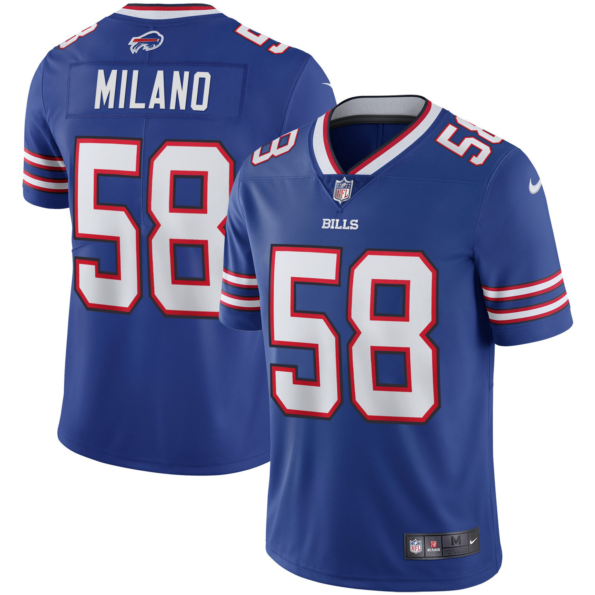 Men's Buffalo Bills Vapor Royal - All Stitched Matt Milano Jersey - All Stitched