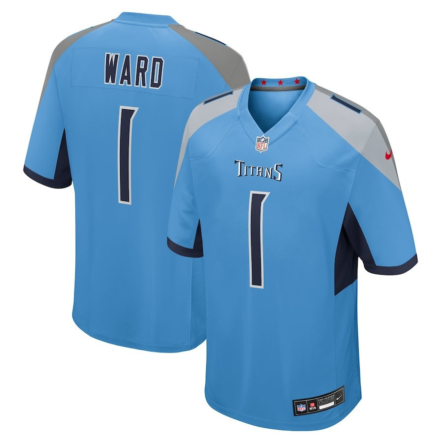 Men's Cameron Ward #1 Tennessee Titans Light Blue Cameron Ward Jersey - All Stitched