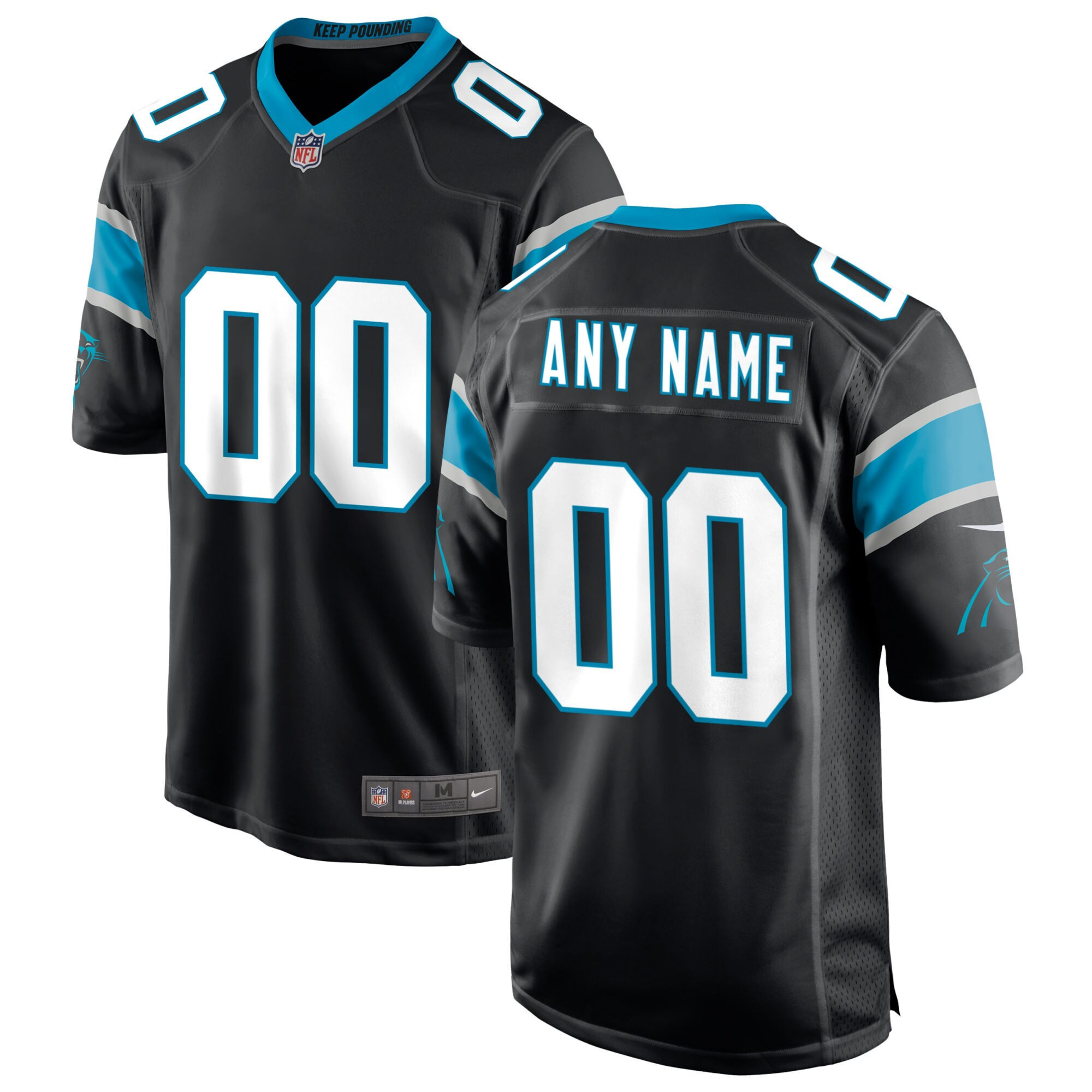 Men's Carolina Panthers Custom Name and Numbers Black Jersey - All Stitched