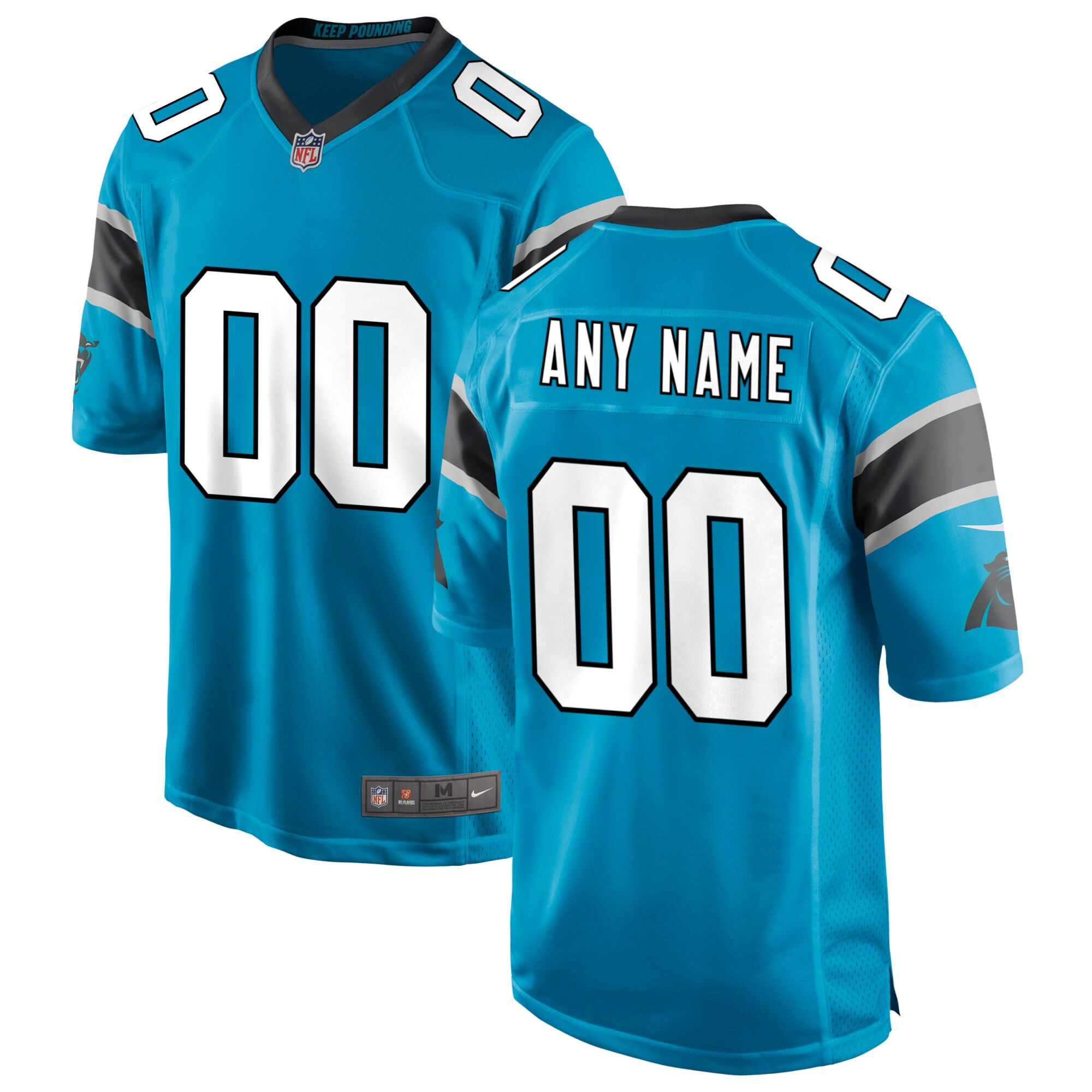 Men's Carolina Panthers Custom Name and Numbers Blue Jersey - All Stitched