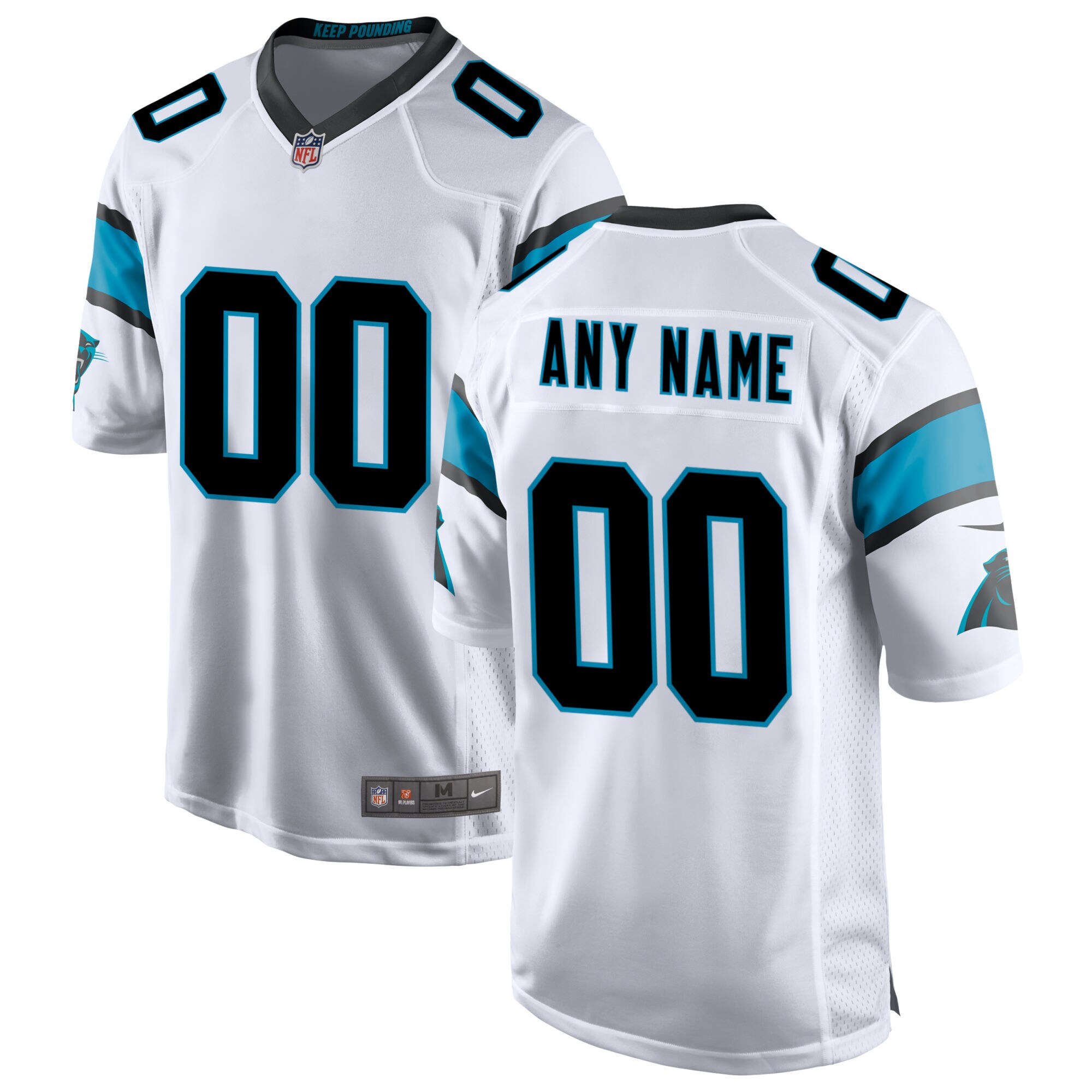 Men's Carolina Panthers Custom Name and Numbers White Jersey - All Stitched