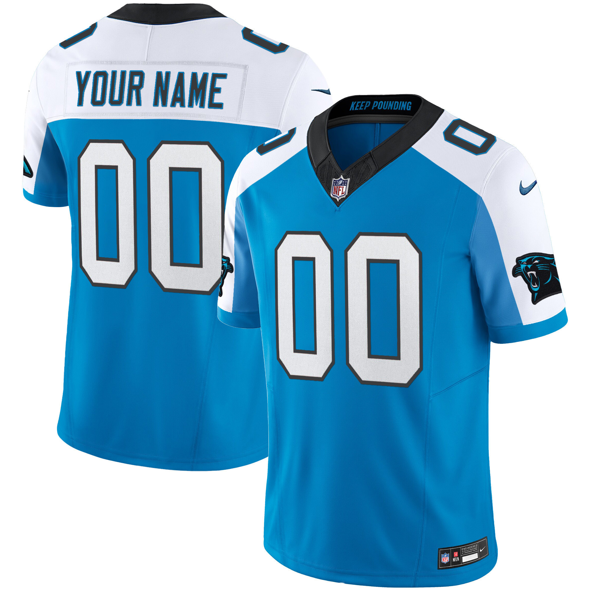 Men's Carolina Panthers Vapor Limited Cusotm Blue Alternate Jersey - All Stitched
