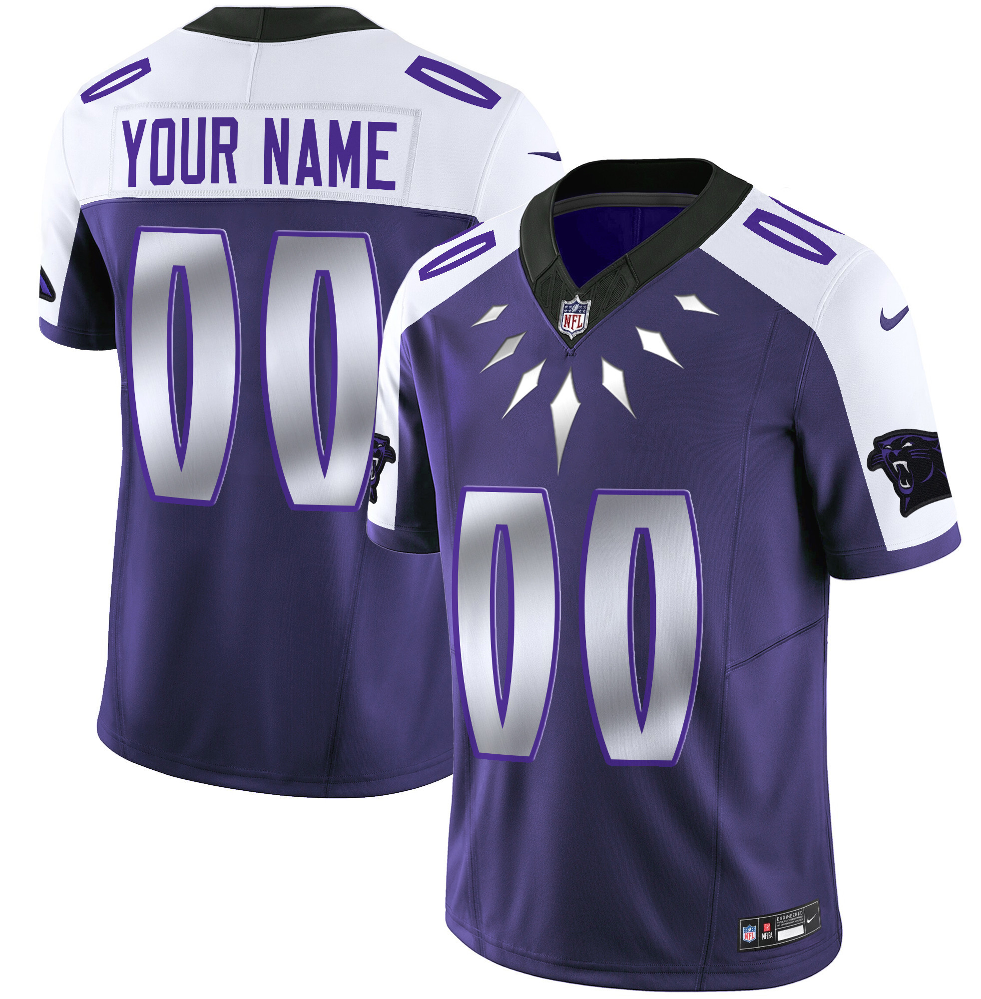 Men's Carolina Panthers Wakanda Vapor Limited Custom Purple Alternate Jersey - All Stitched