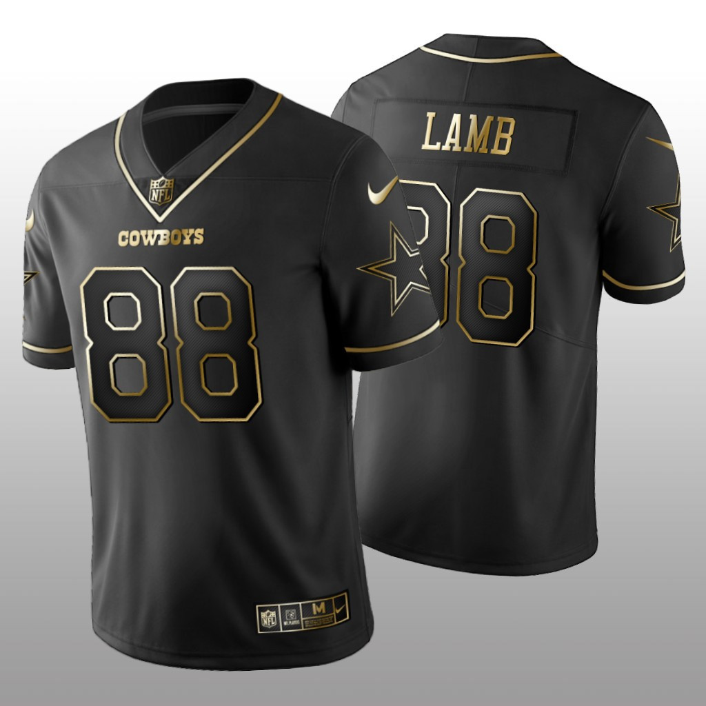Men's CeeDee Lamb Dallas Cowboys Black Golden Edition Jersey - All Stitched