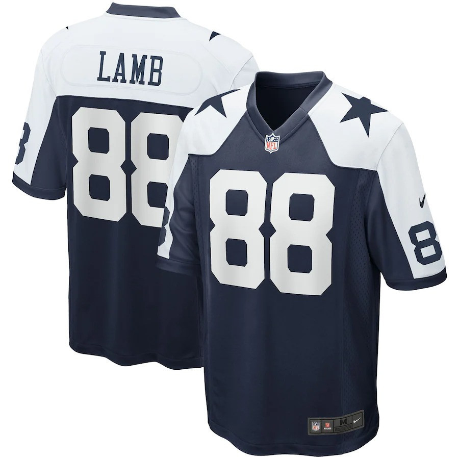 Men's CeeDee Lamb Dallas Cowboys Game Team - All Stitched Alternate Navy Jersey - All Stitched