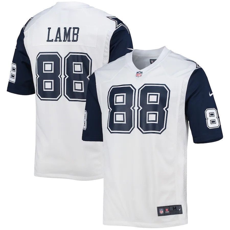 Men's CeeDee Lamb Dallas Cowboys Game Team - All Stitched Alternate White Jersey - All Stitched