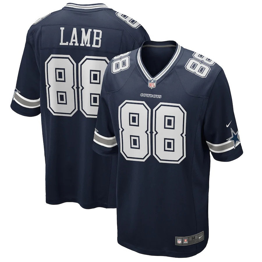 Men's CeeDee Lamb Dallas Cowboys Game Team - All Stitched Game Navy Jersey - All Stitched