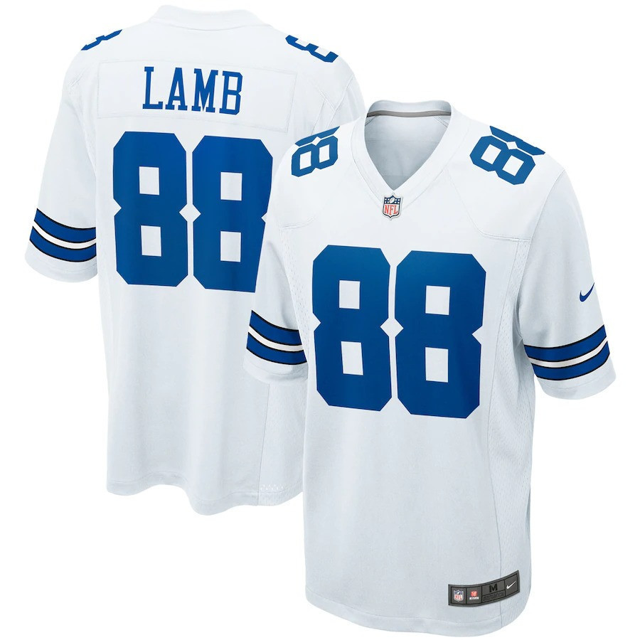 Men's CeeDee Lamb Dallas Cowboys Game Team - All Stitched Game White Jersey - All Stitched