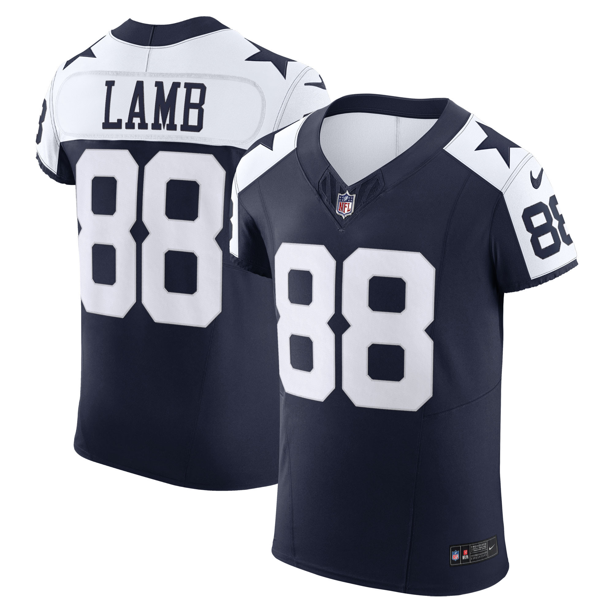 Men's CeeDee Lamb Dallas Cowboys Navy/White Jersey - All Stitched