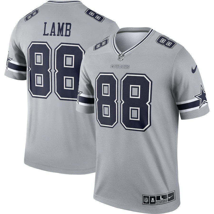 Men's CeeDee Lamb Dallas Cowboys Vapor - All Stitched Inverted Gray Jersey - All Stitched