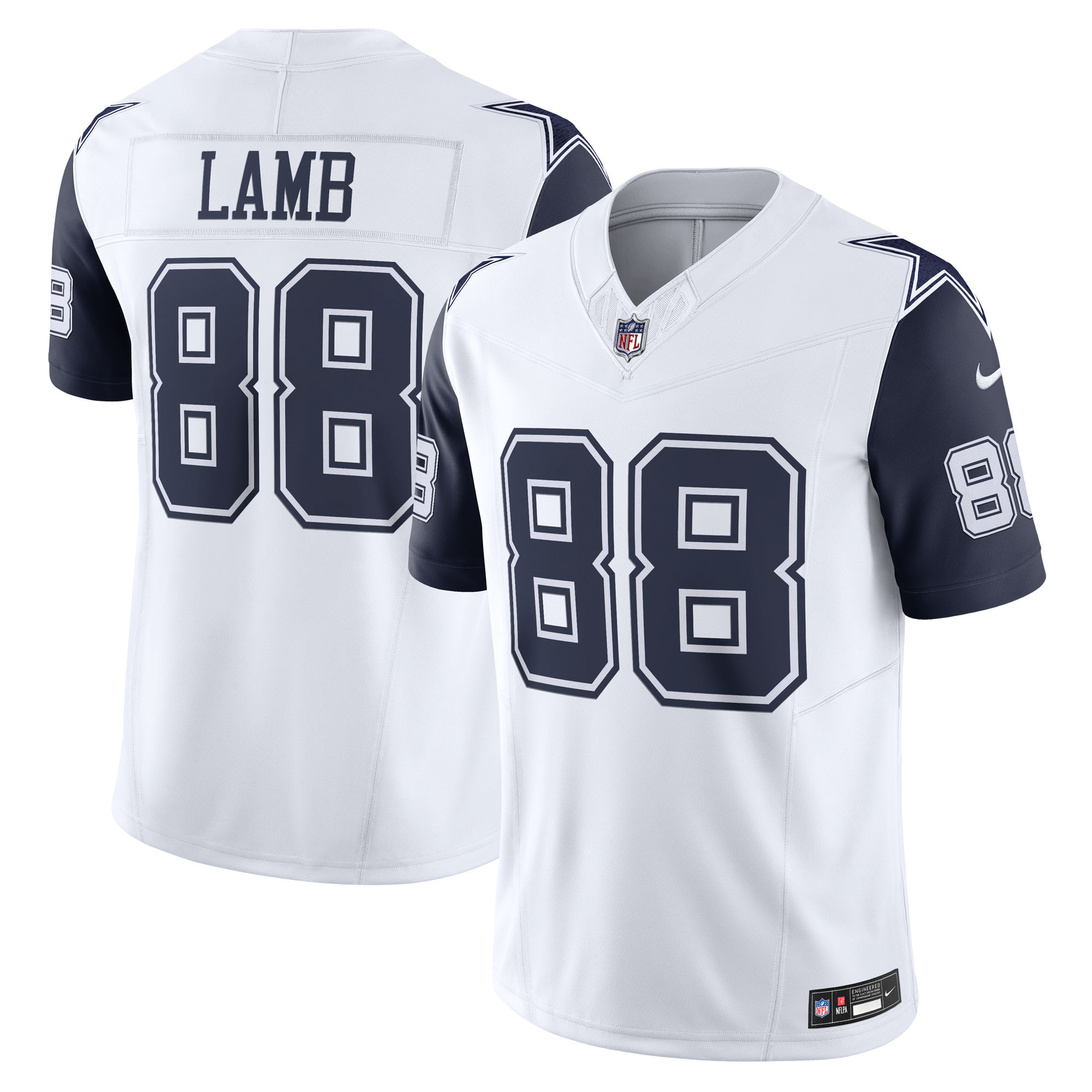 Men's CeeDee Lamb Dallas Cowboys White/Navy Jersey - All Stitched