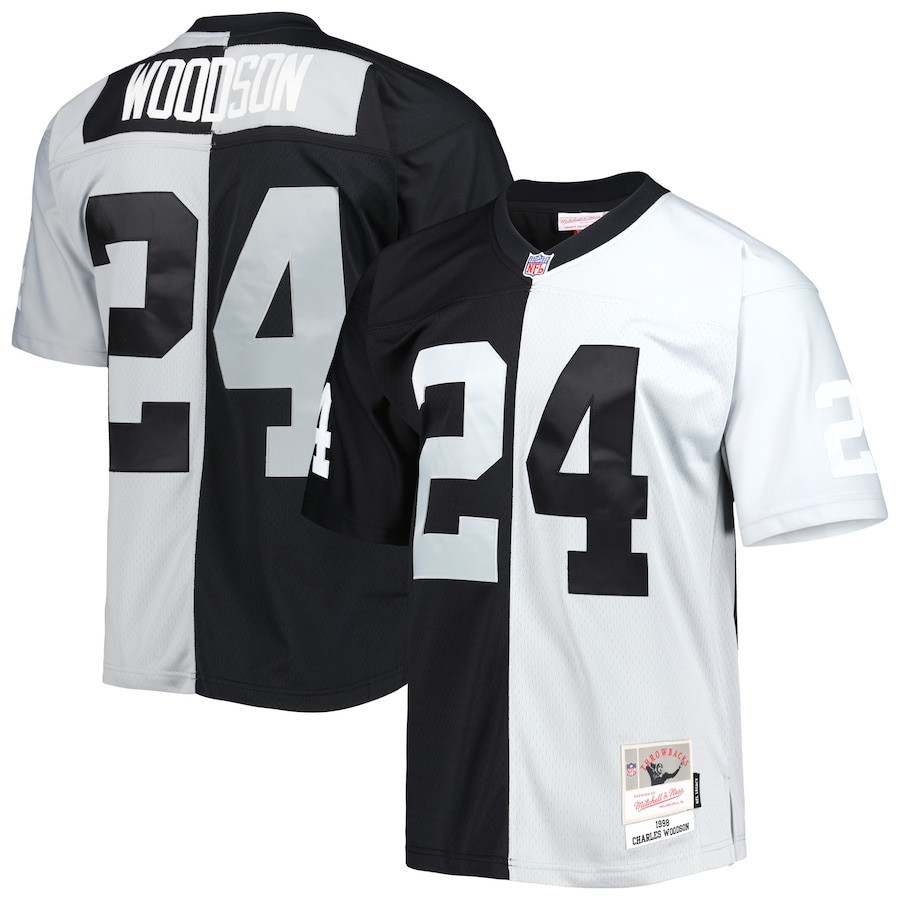 Men's Charles Woodson Las Vegas Raiders 1998 Split Legacy Split Jersey - All Stitched