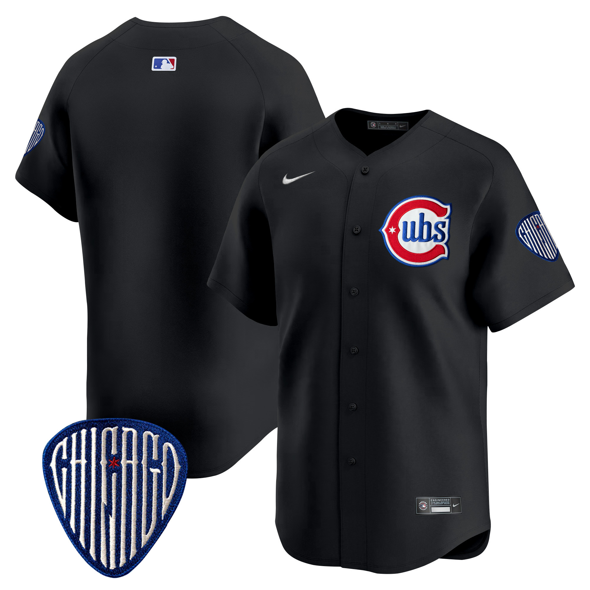 Men's Chicago Cubs Blue Alternate Vapor Premier Limited Black Jersey - All Stitched