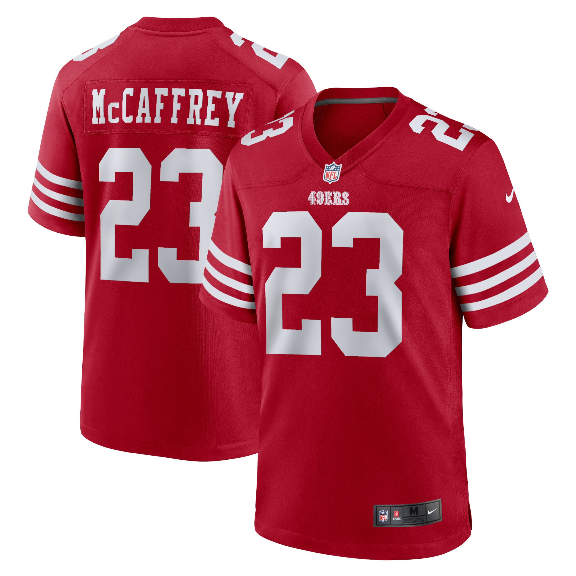 Men's Christian McCaffrey San Francisco 49ers Fashion Game Red Jersey - All Stitched