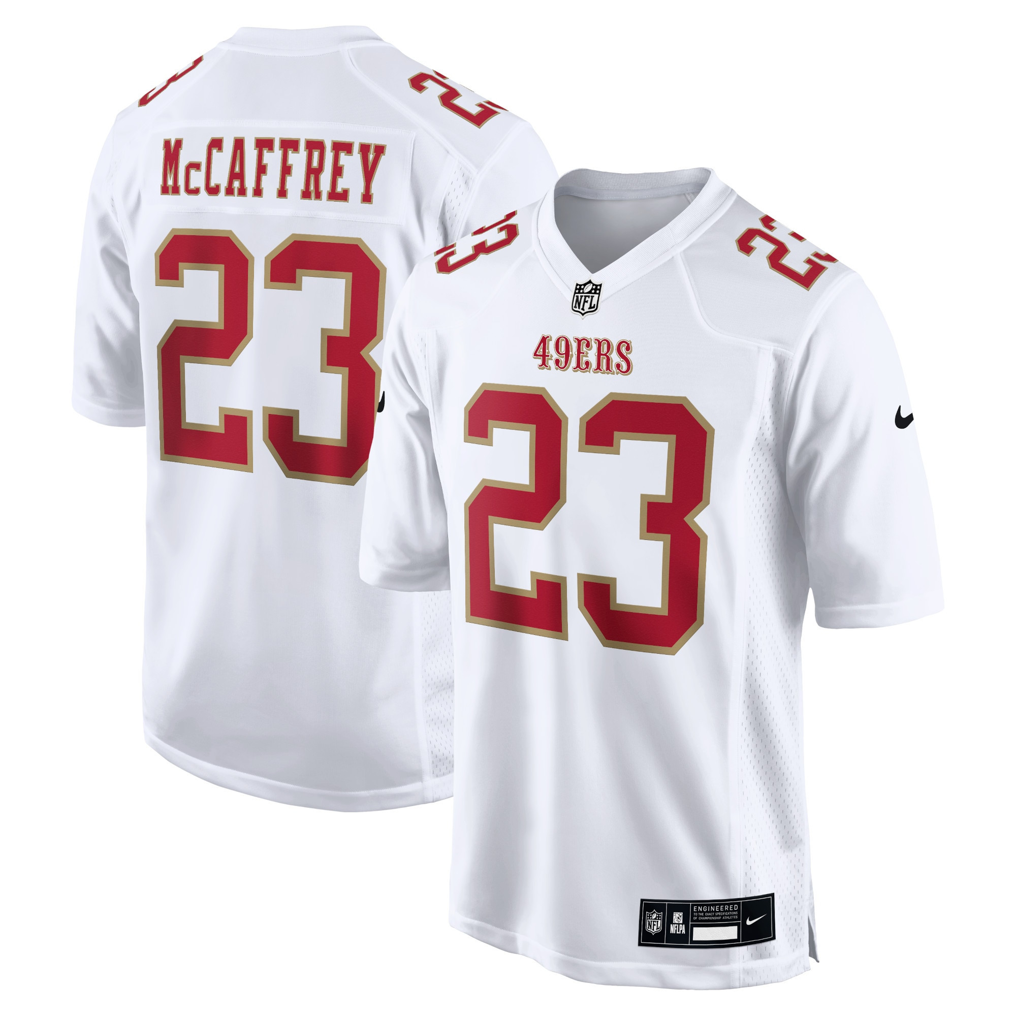 Men's Christian McCaffrey San Francisco 49ers Fashion Game White Jersey - All Stitched
