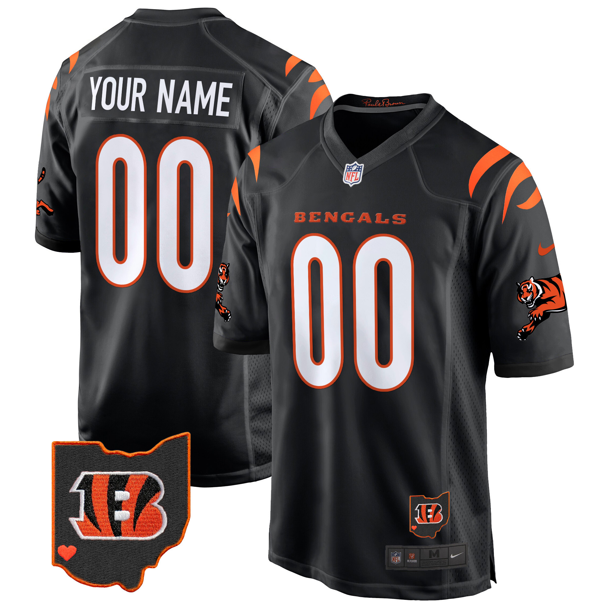 Men's Cincinnati Bengals 2024 Game Custom Black Jersey - All Stitched