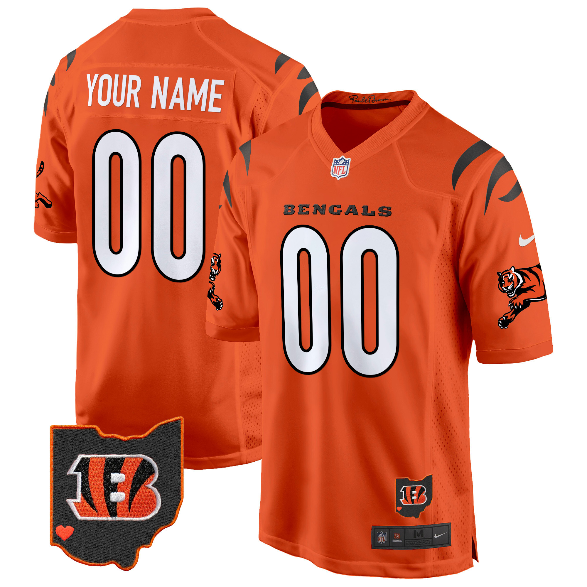 Men's Cincinnati Bengals 2024 Game Custom Orange Jersey - All Stitched