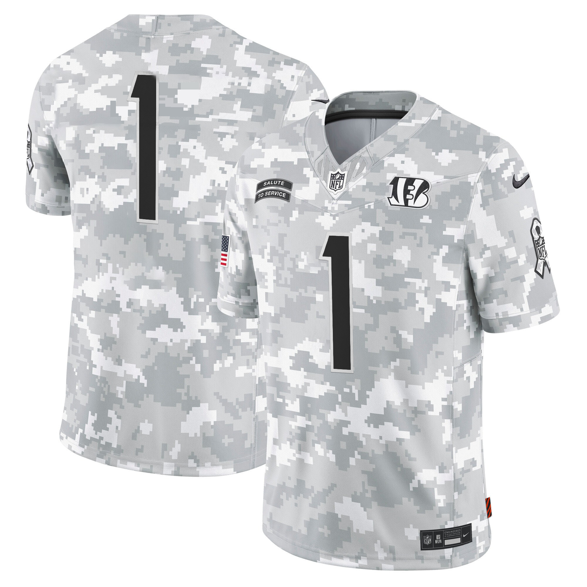 Men's Cincinnati Bengals 2024 Salute to Service Vapor Limited #1 Team Jersey - All Stitched
