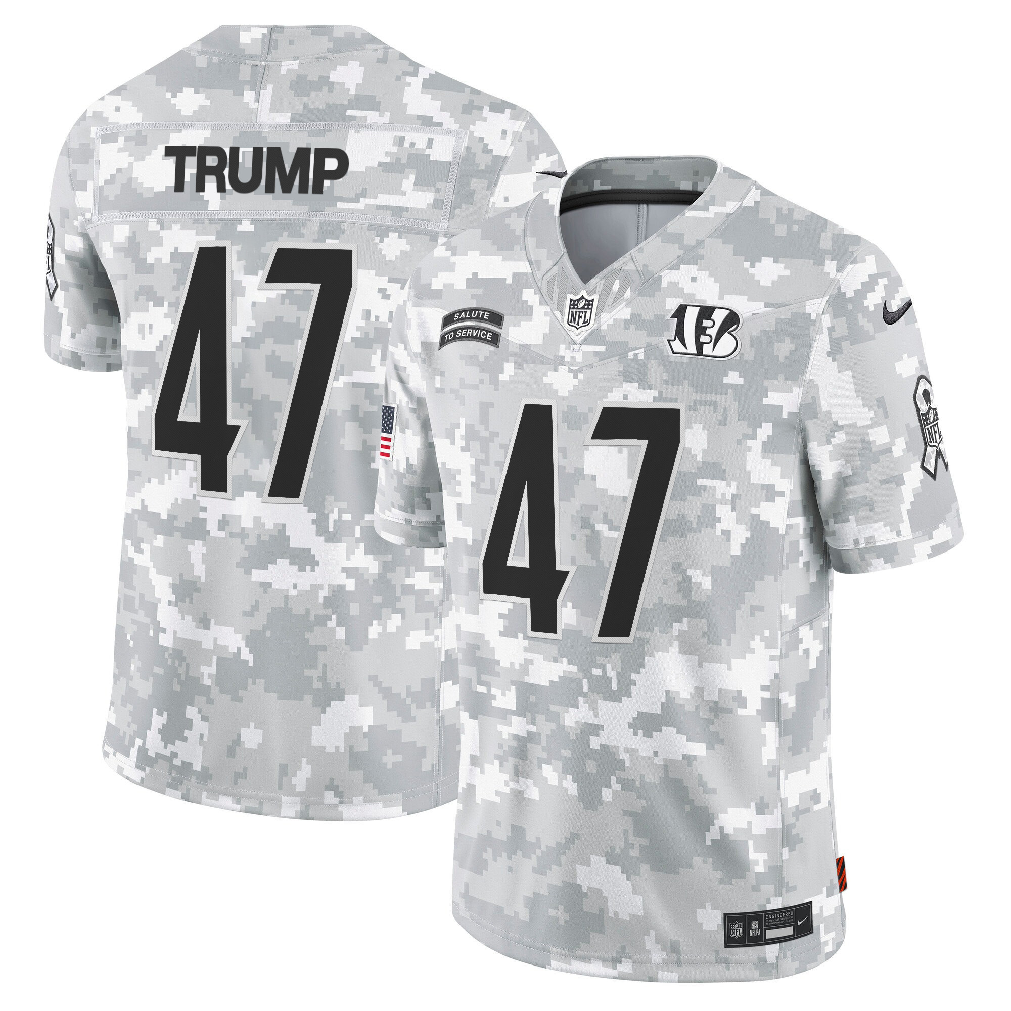 Men's Cincinnati Bengals 2024 Salute to Service Vapor Limited Donald Trump Jersey - All Stitched