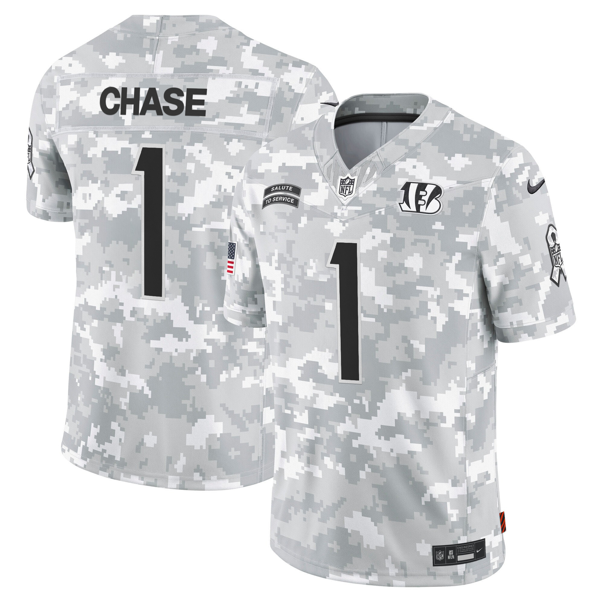 Men's Cincinnati Bengals 2024 Salute to Service Vapor Limited Ja'Marr Chase Jersey - All Stitched