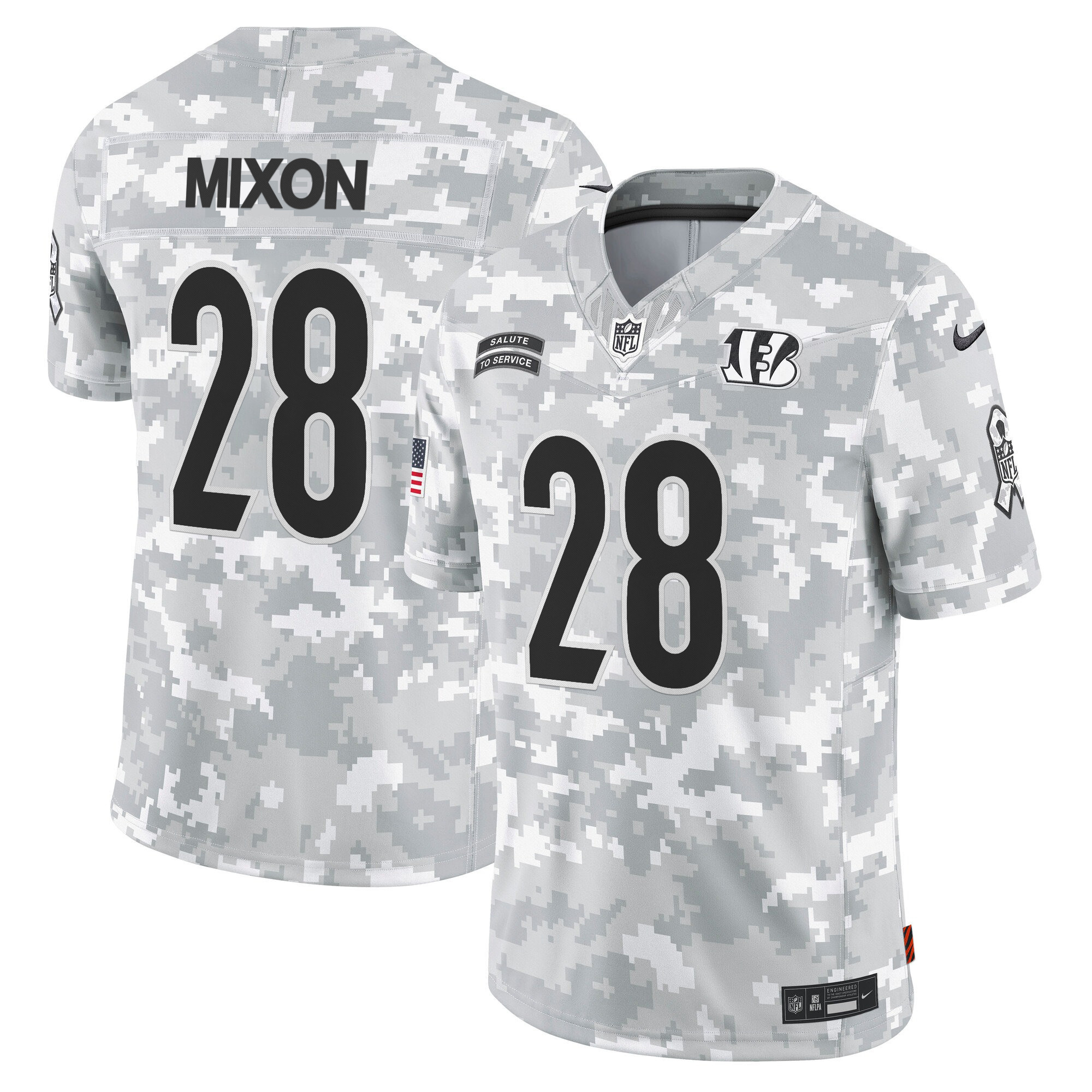 Men's Cincinnati Bengals 2024 Salute to Service Vapor Limited Joe Mixon Jersey - All Stitched