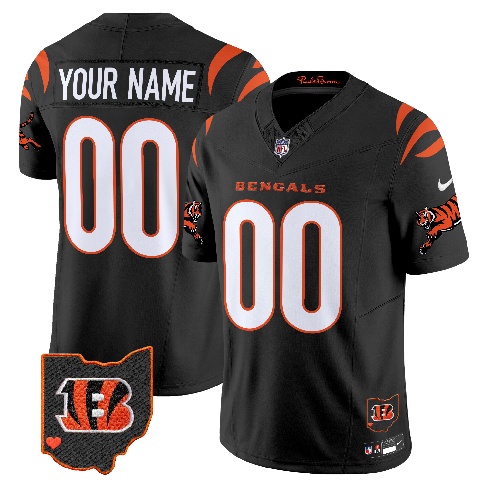 Men's Cincinnati Bengals 2024 Vapor Limited Custom Black Jersey - All Stitched