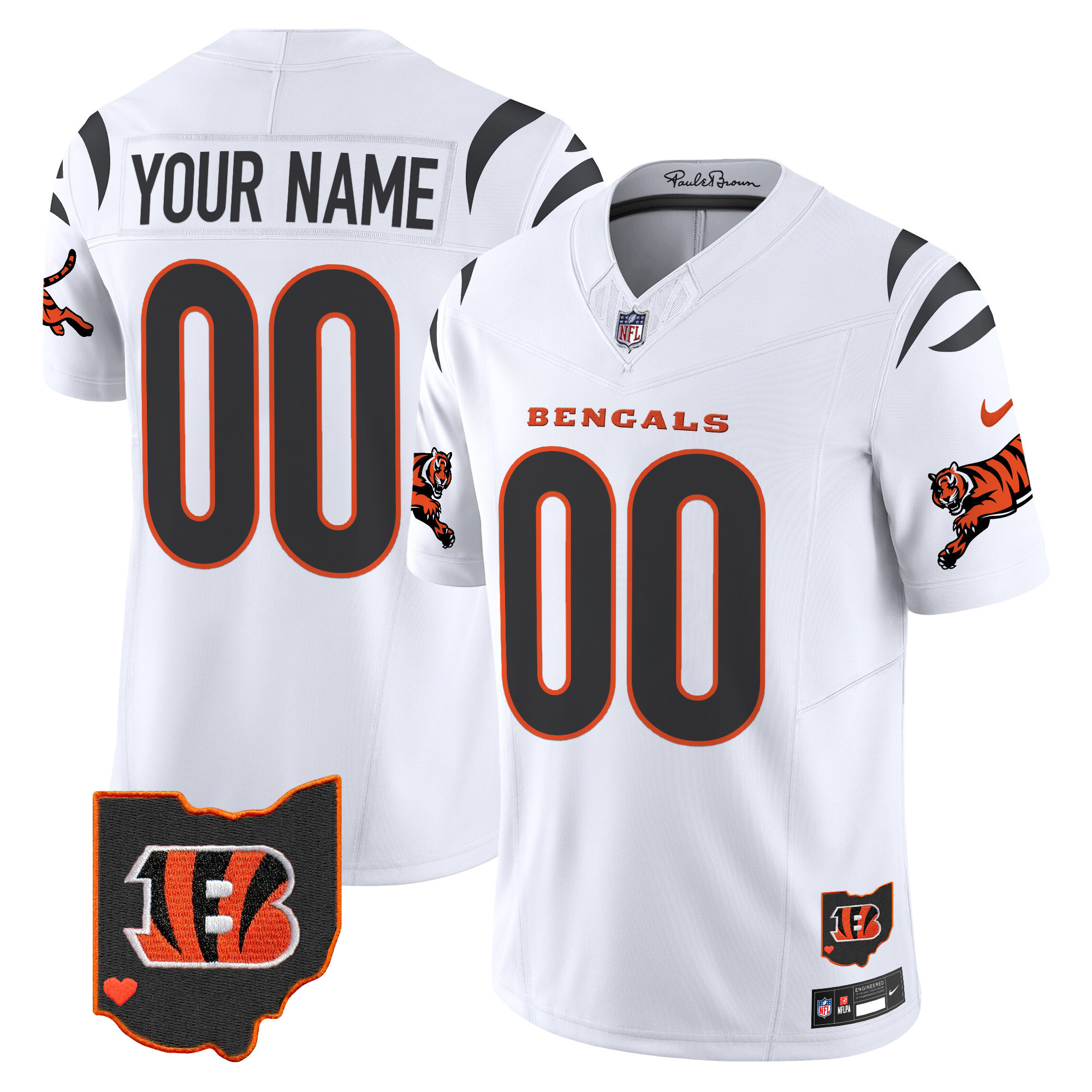 Men's Cincinnati Bengals 2024 Vapor Limited Custom White Jersey - All Stitched